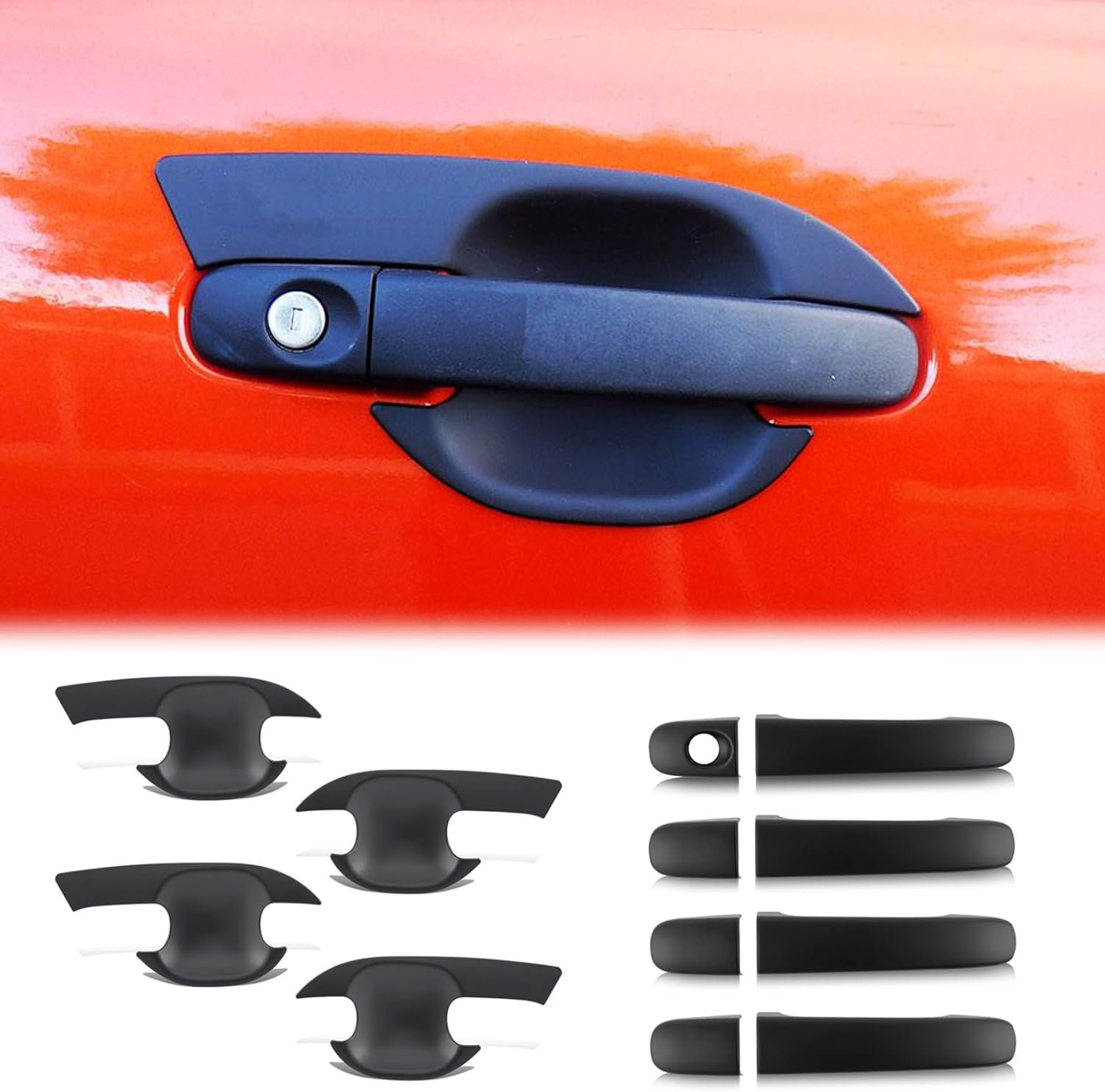 SUERAUTO4X4 for Ford Ranger PX2 PX3 2015-2022 Body Kit Car Exterior Accessories, Headlight Tail Light Cover Car Door Handle Scratch Protector Tailgate Handle Side Vent Cover Wing Mirror Cover Trim image number 4