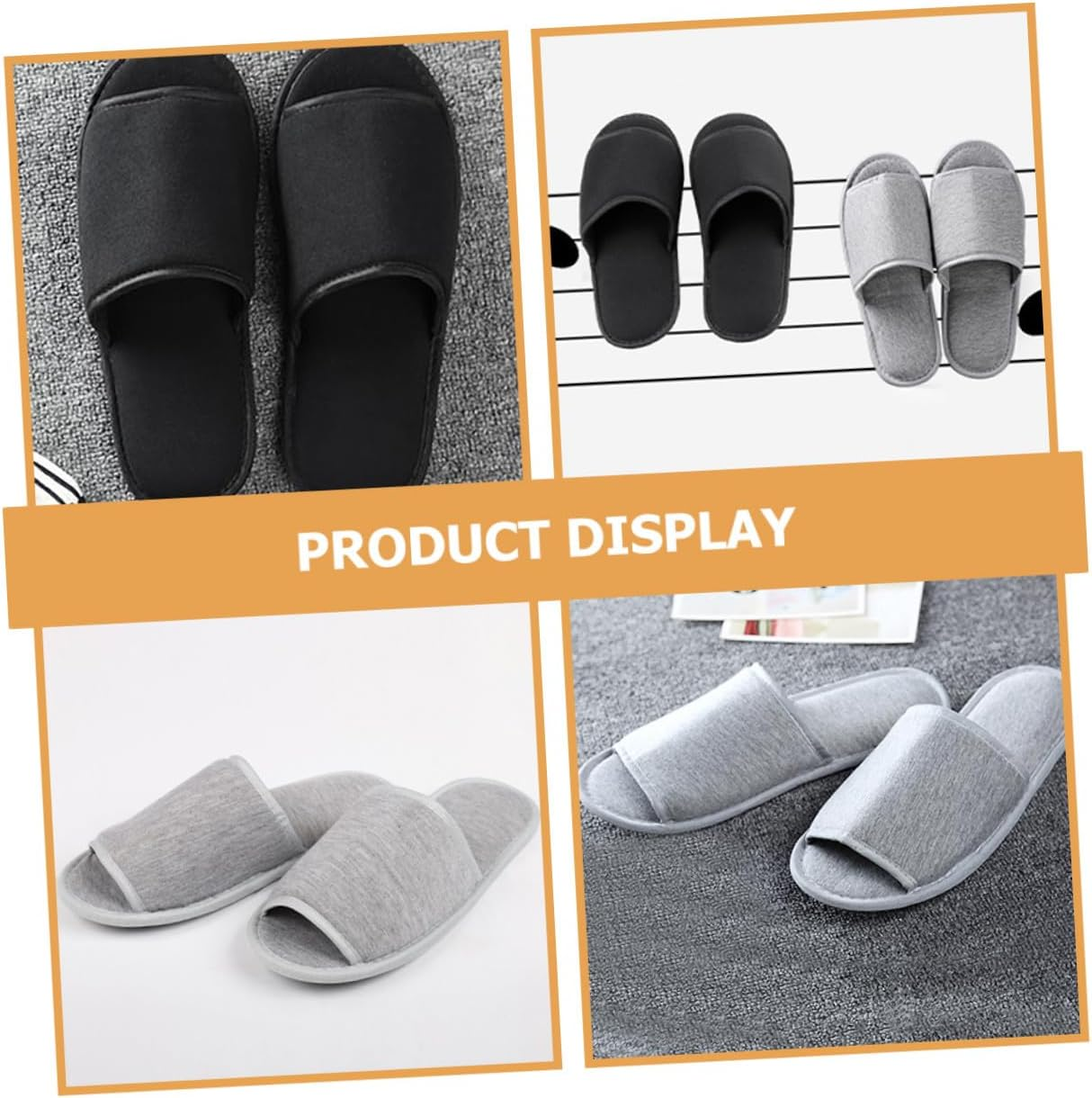 WOFASHPURET 2 Pairs Portable Foldable Travel Slippers Lightweight Disposable Spa Guest Slippers for Bedroom Hotel Salon Use Comfortable Fabric Unisex Design