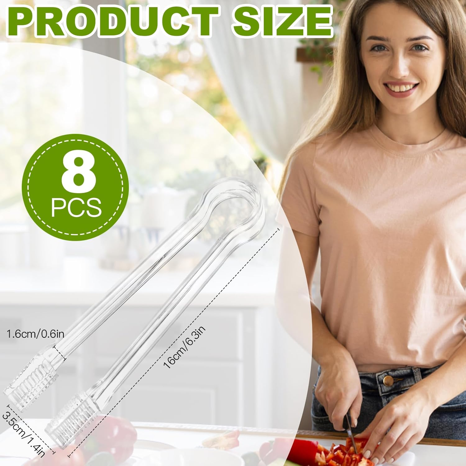 8 Pcs Plastic Buffet Serving Tongs