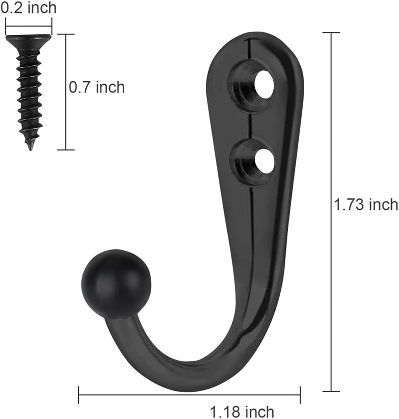 10 PCS Coat Hooks Wall Mounted, Premium Black Heavy Duty Metal Wall Hooks for Hanging Coats, Wall Hook, Coat Hook, Towel Hooks for Hat Keys Closet Bag Backpack Hanger Farmhouse with 20 Screws image number 4