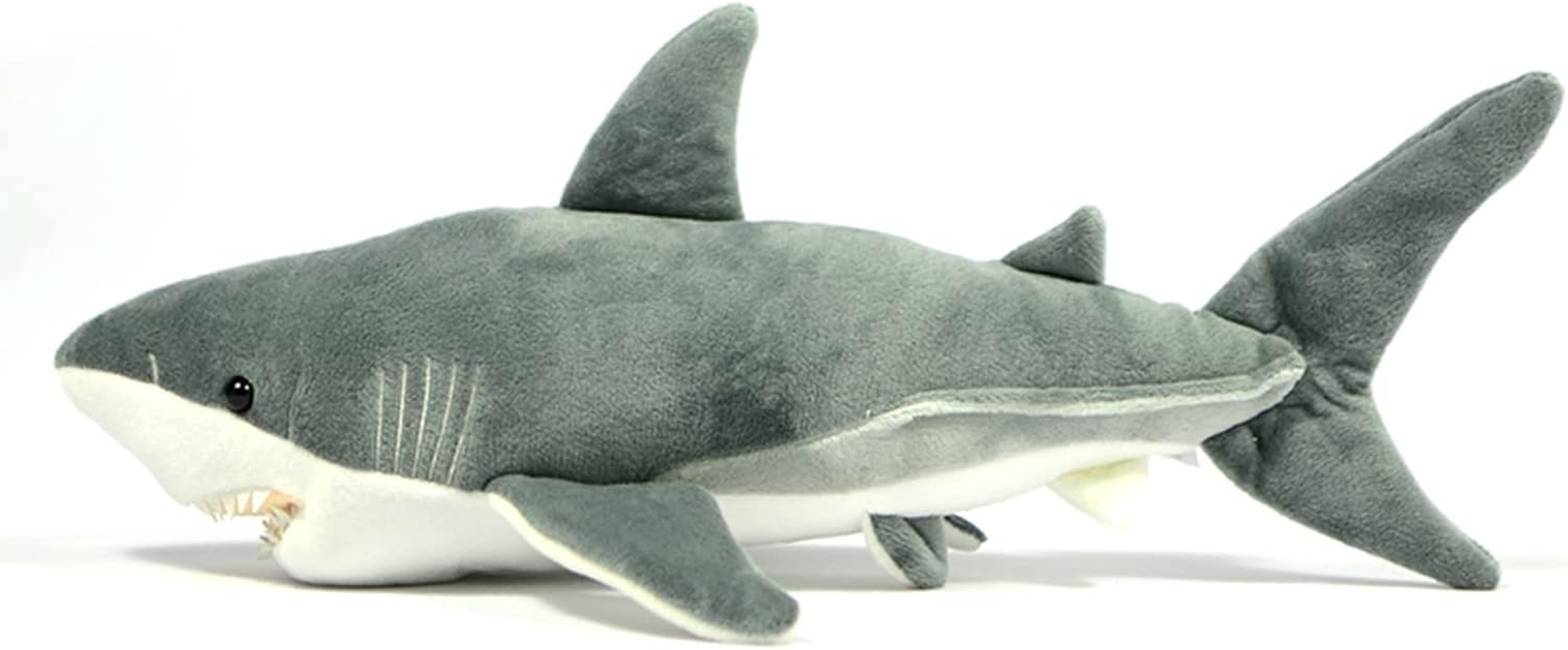 Tiny Heart Simulation Great White Shark Plush Toys, 23Inch Soft Plush Great White Shark Stuffed Animal Dolls Cute Kids Birthday Gift Decorations Plush Toys
