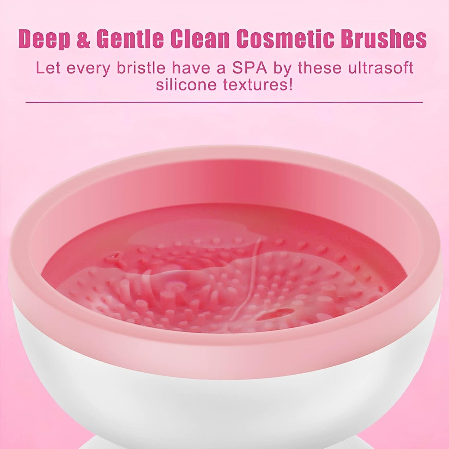 Electric Makeup Brush Cleaner, Automatic USB Makeup Brush Cleaner Machine, Time Saving Electric Cosmetic Brush Cleaner Deep Cleaning Automatic Makeup Brush Spinner for Makeup Brushes Home 3.5X3.5X3.5 In