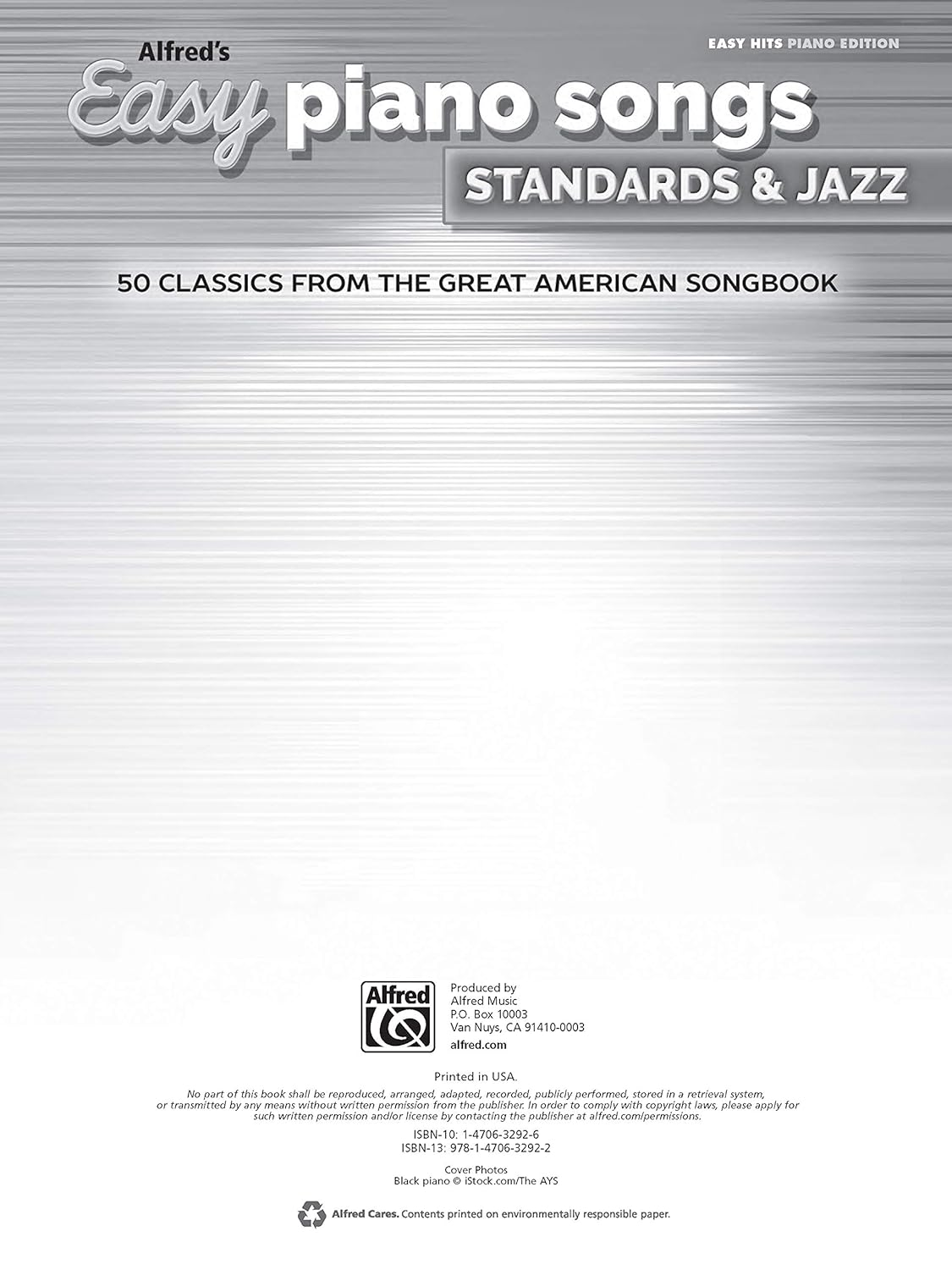 Alfred'S Easy Piano Songs -- Standards & Jazz: 50 Classics from the Great American Songbook image number 3