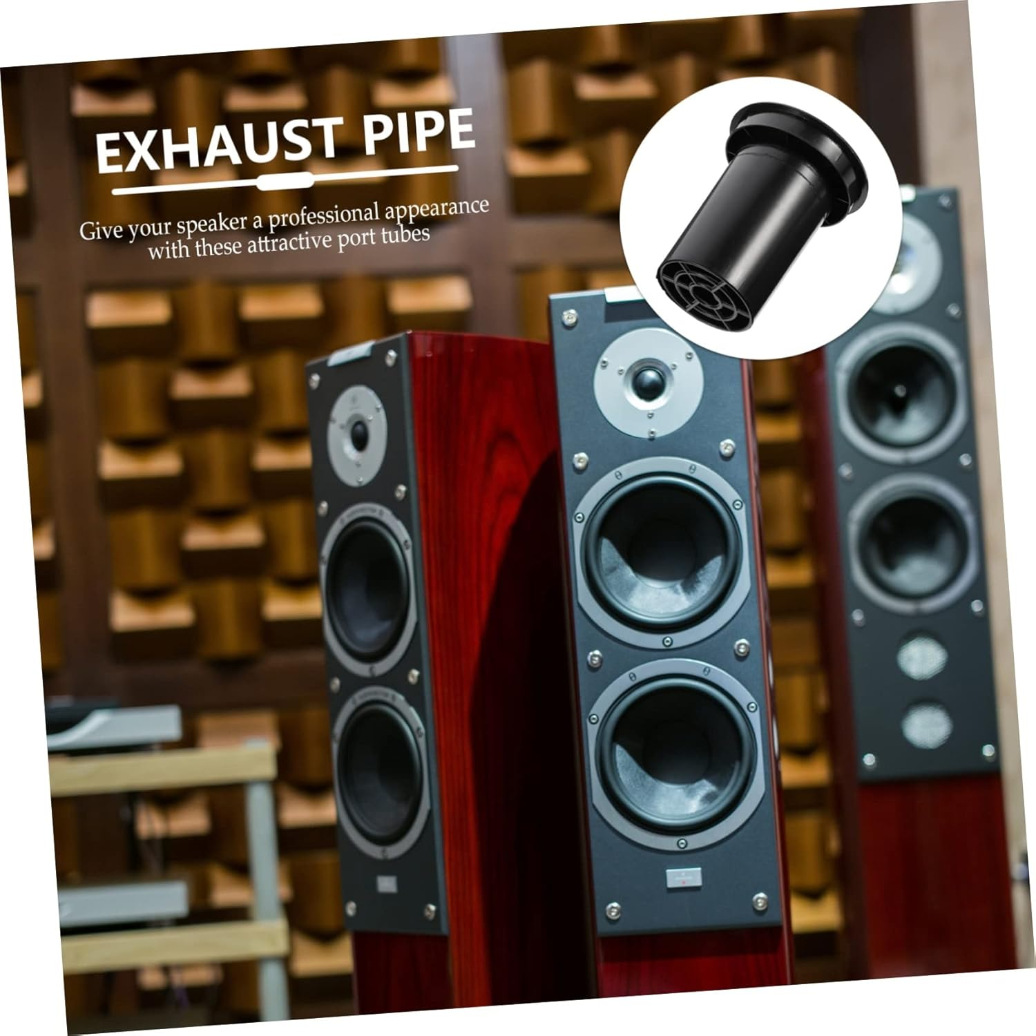 Beatifufu 5Pcs Speaker Subwoofer Port Tube Plastic Woofer Box Port Easy Install Stain Resistant image number 3