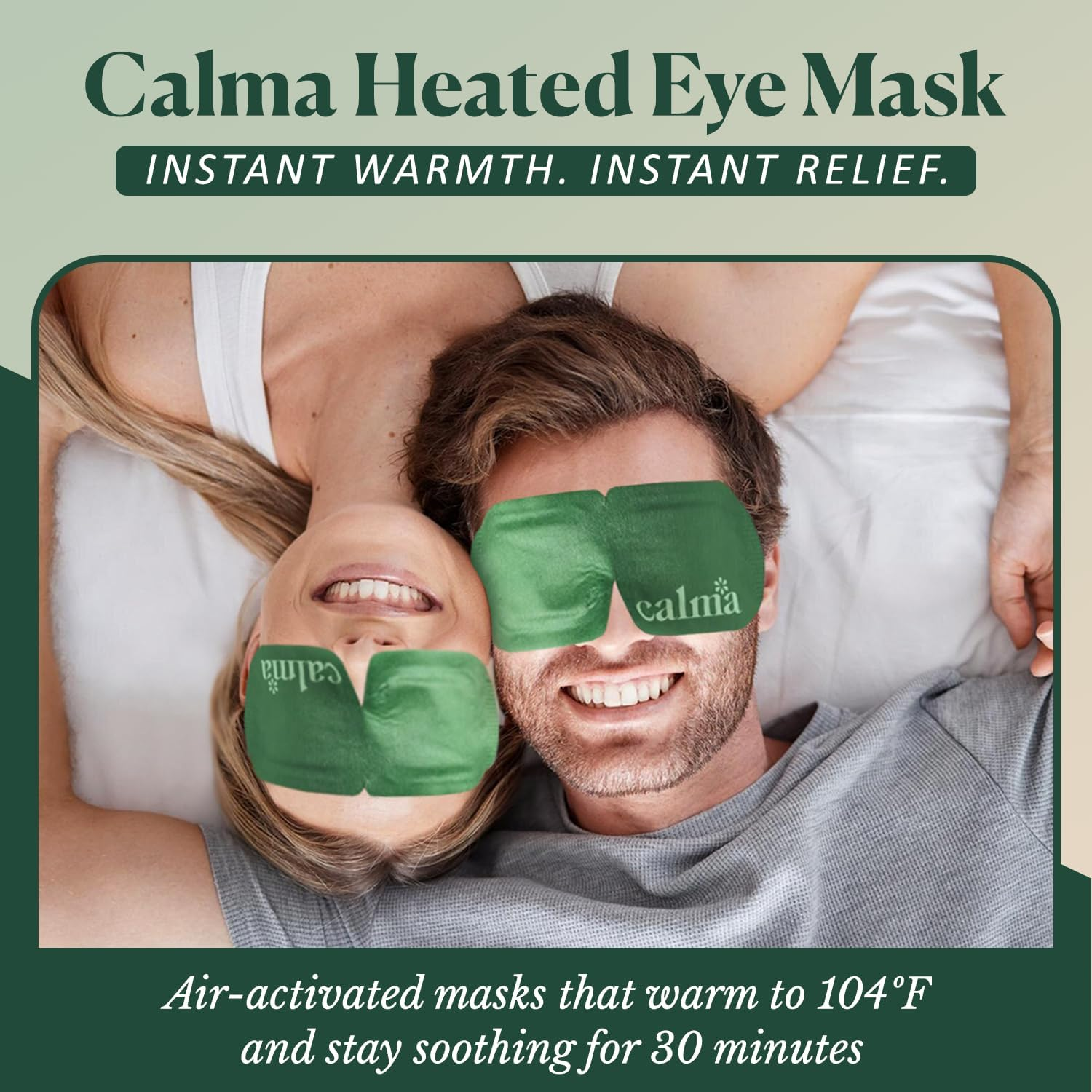 16 Pack Calma Heated Eye Mask - Hot Compress for Eye Fatigue - Helps Relief Dry Eyes, Blue Light Strain, Headaches and Dark Circles (Unscented) image number 2