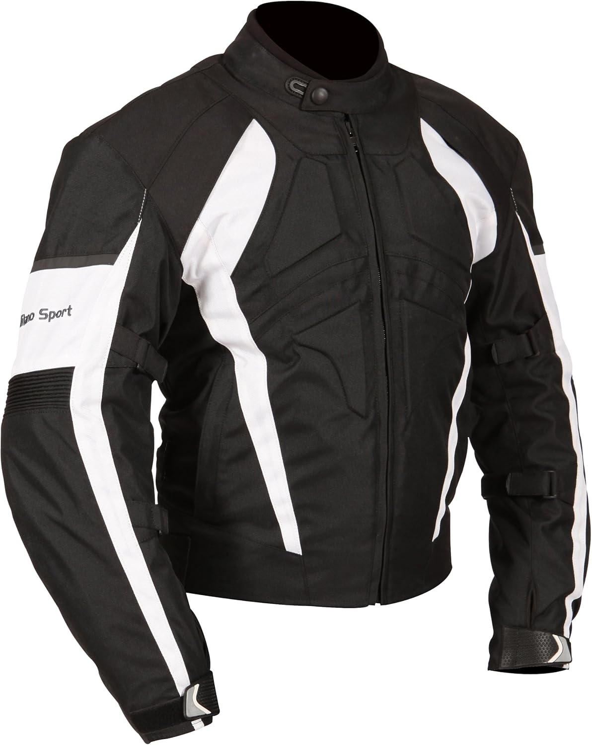 Milano Sport Gamma Motorcycle Jacket with White Accent (Black, Large) image number 2