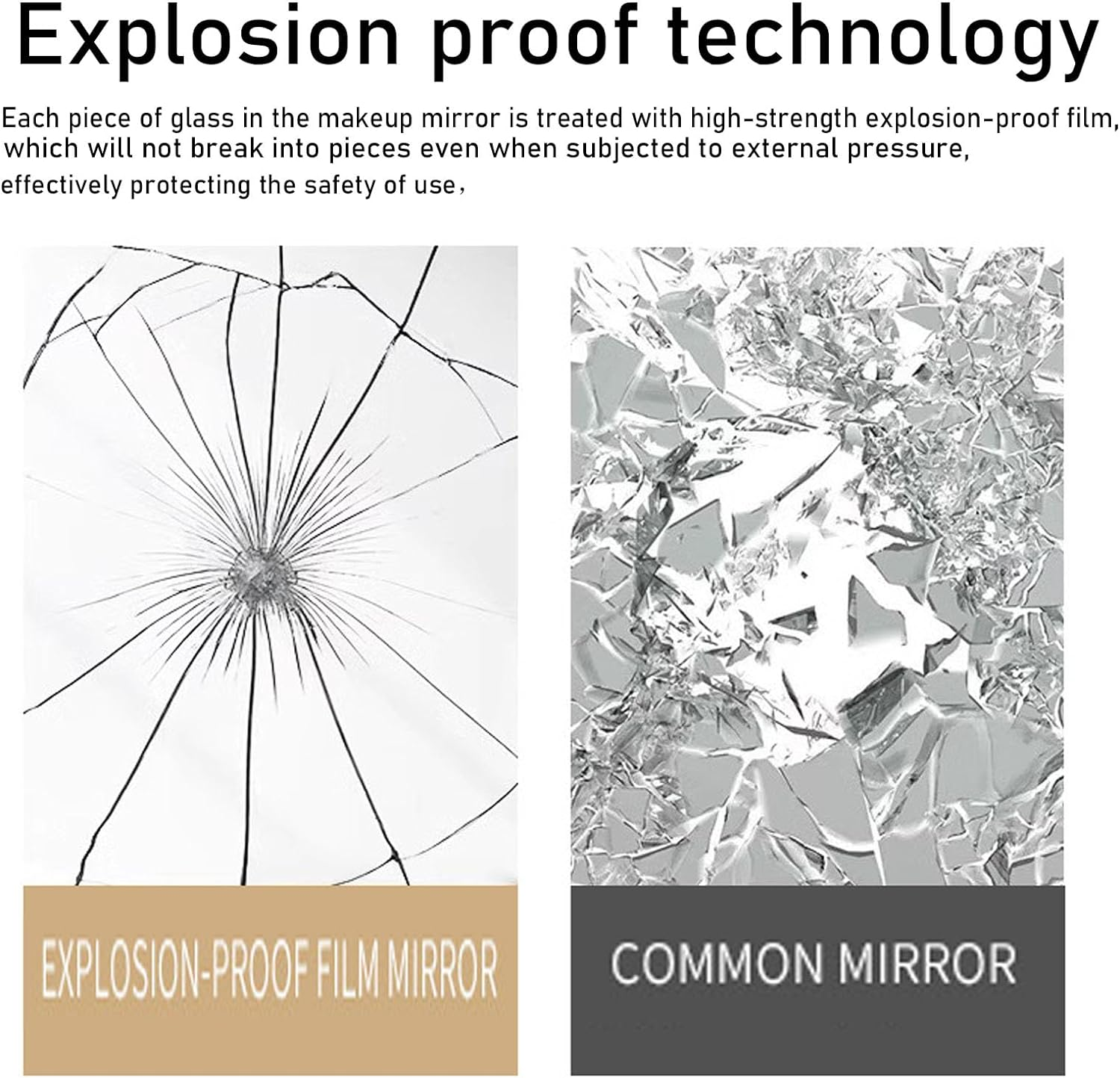 Makeup Vanity Mirror Portable Desktop Mirror with Metal Stand Adjustable 90&deg; Rotation Desk Mirrors for Dressing Room,Bedroom, Bathroom,Tabletop,Square Silver image number 3