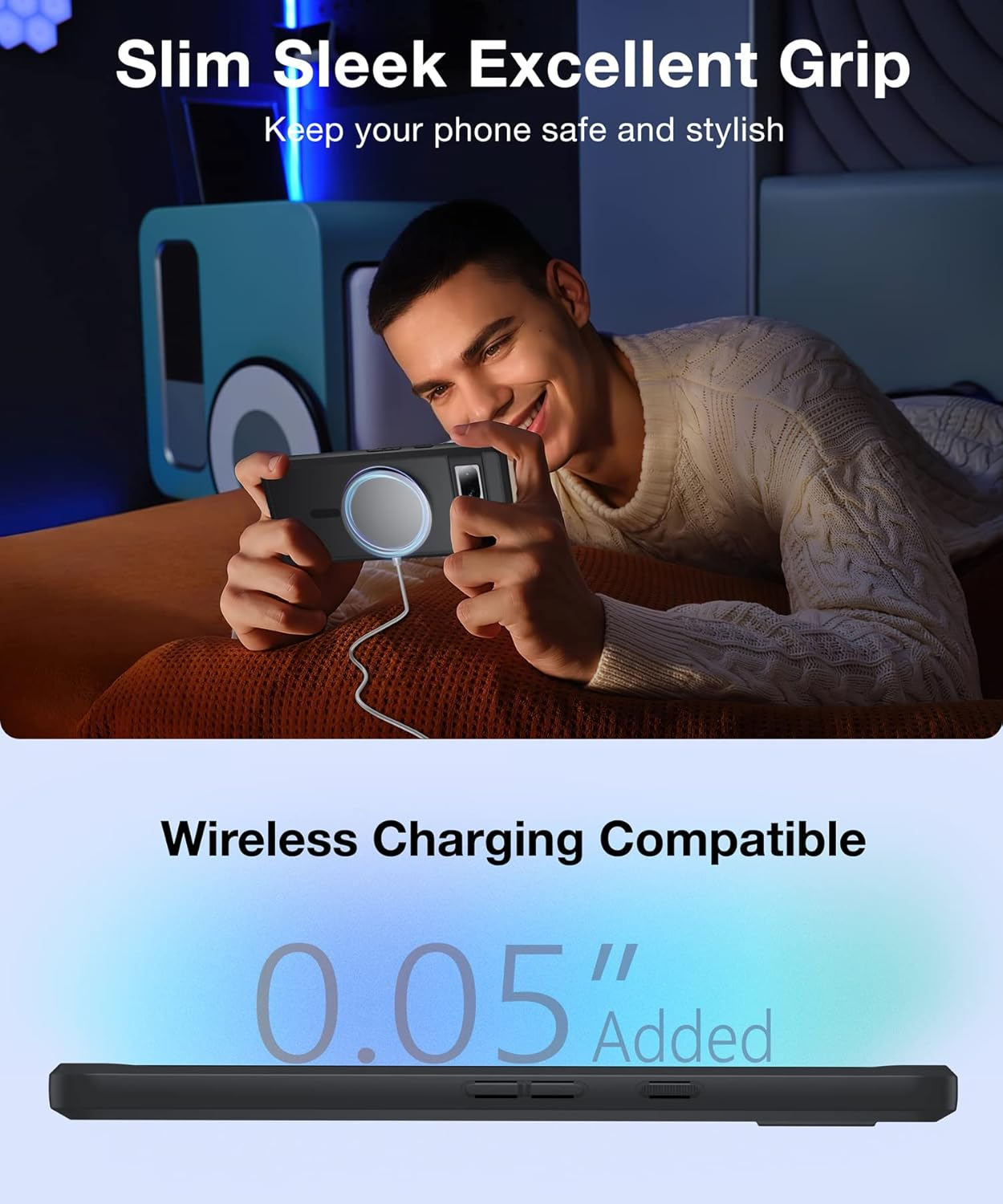 FNDMIL Case for Google Pixel 7A with Magsafe [NO.1 Magnetic] [Anti-Fingerprint] [Military Protection Shockproof] Translucent Matt Hard Back Pixel 7A 5G Mobile Phone Case Thin Case, Black image number 3