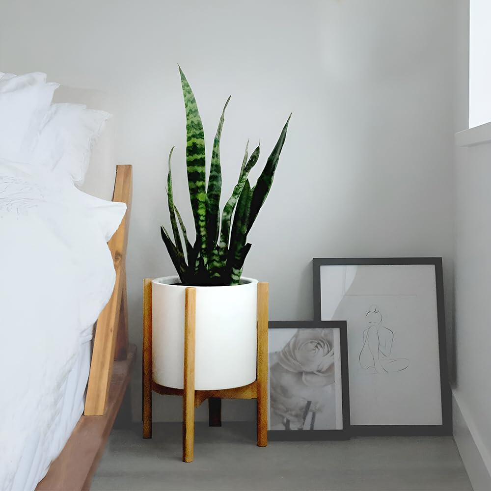 TOMVAES Bamboo Plant Stand,Flower Potted Holder,Adjustable Plant Stand Indoor,Small Flower Stand for Window Garden Balcony Home Decor Living Room Bedroom image number 3