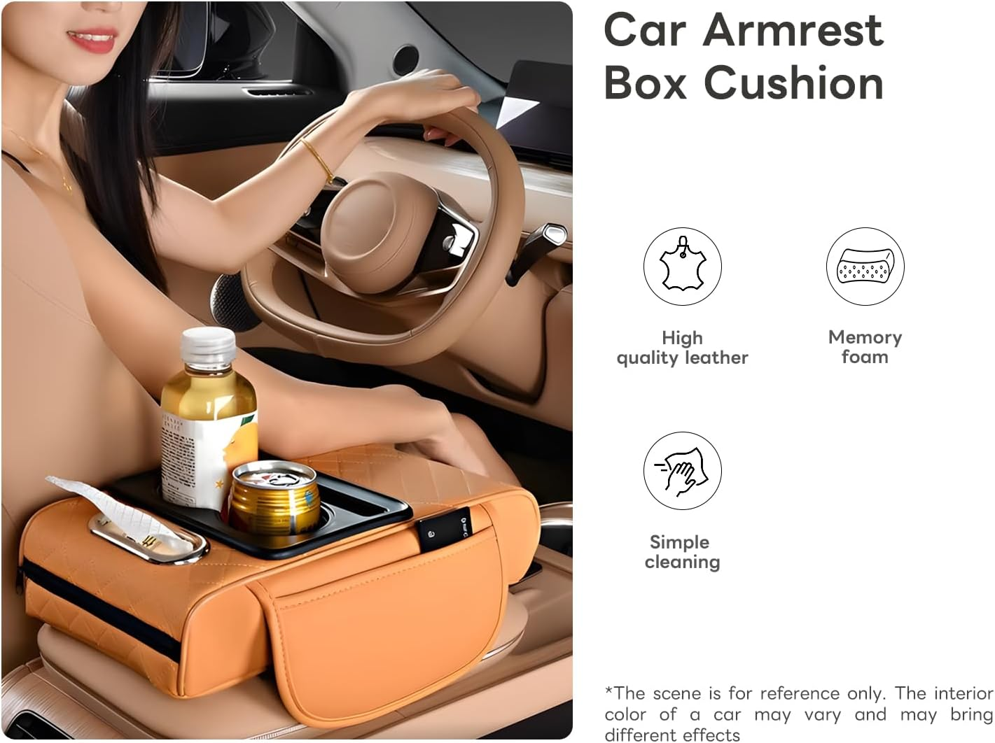 Universal Armrest Cushion Pad, Leather Armrest Box Pad image number 3