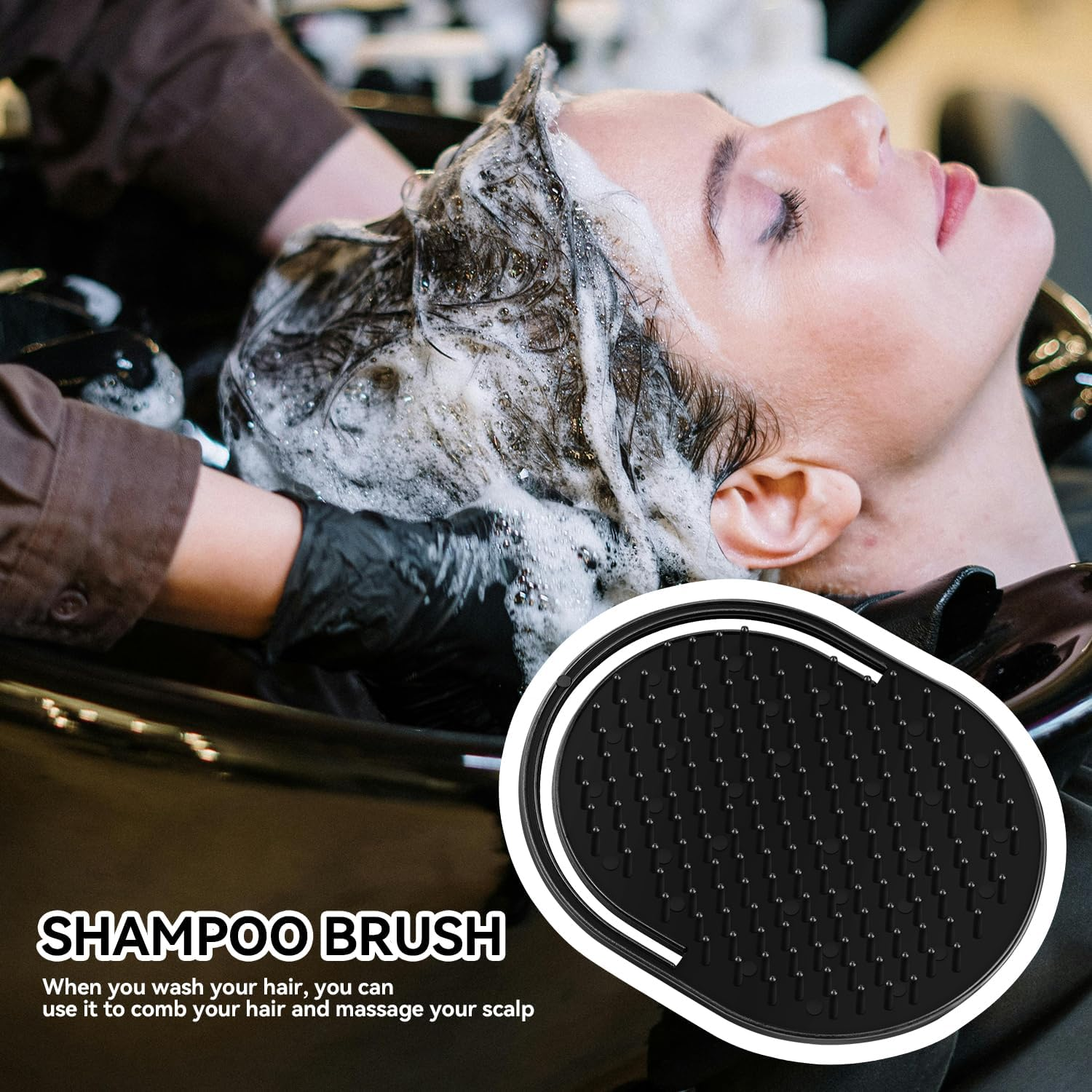 Pocket Palm Combs, Massager Hair Brush Comb Palm Combs for Men Beard Brush, Black Pocket Brush (10 Pcs Palm Type) - 10 Pcs Palm Type image number 2