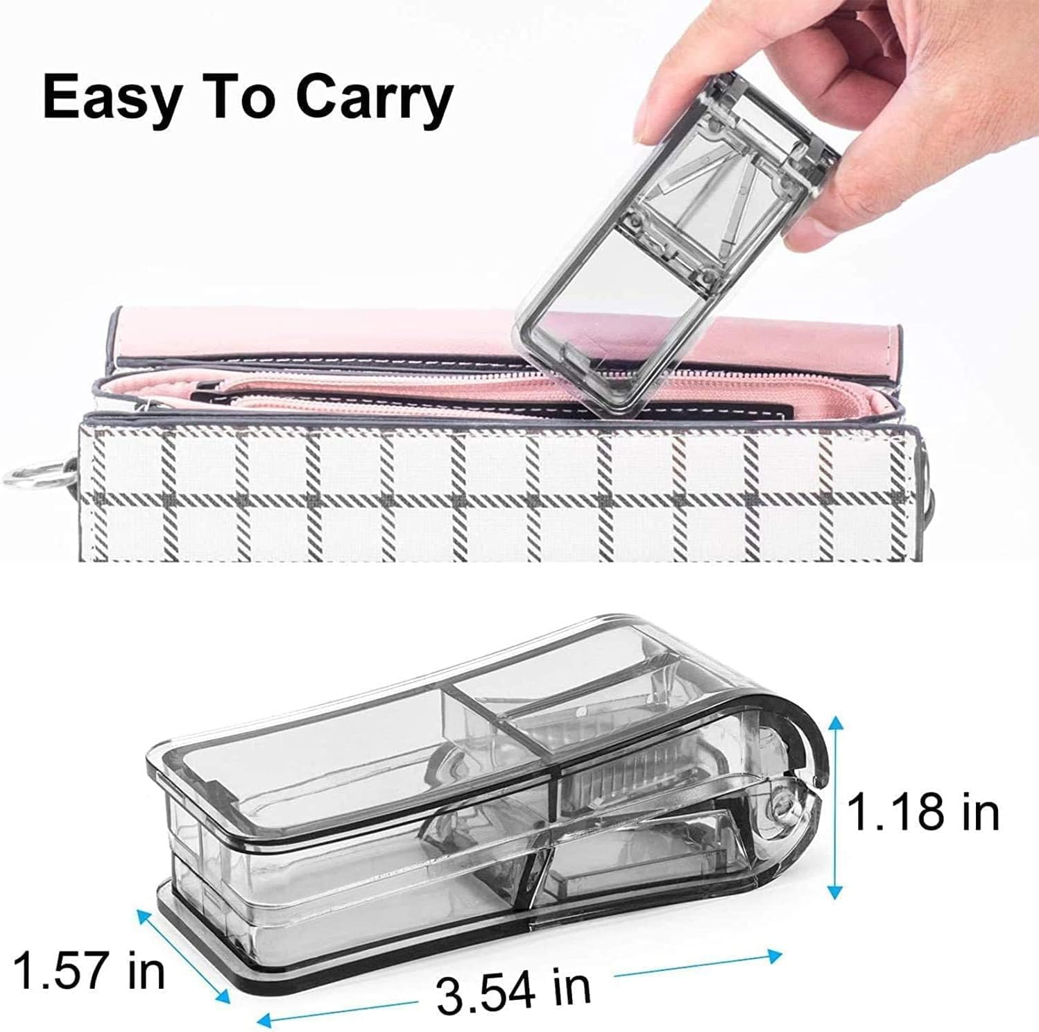 7 Day Pill Organizer Detachable, Weekly Pill Case for Pills Vitamin Fish Oil Supplements, with Pill Cutter, the Splitter Double as a Pill Case image number 2