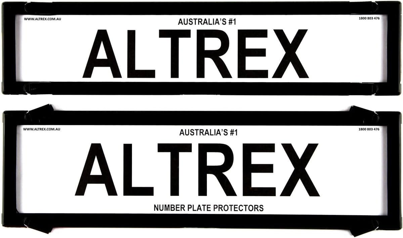 Altrex Number Plate Protectors - Ultimate Premium Black No Lines W Swing Clip 6NLP image number 1