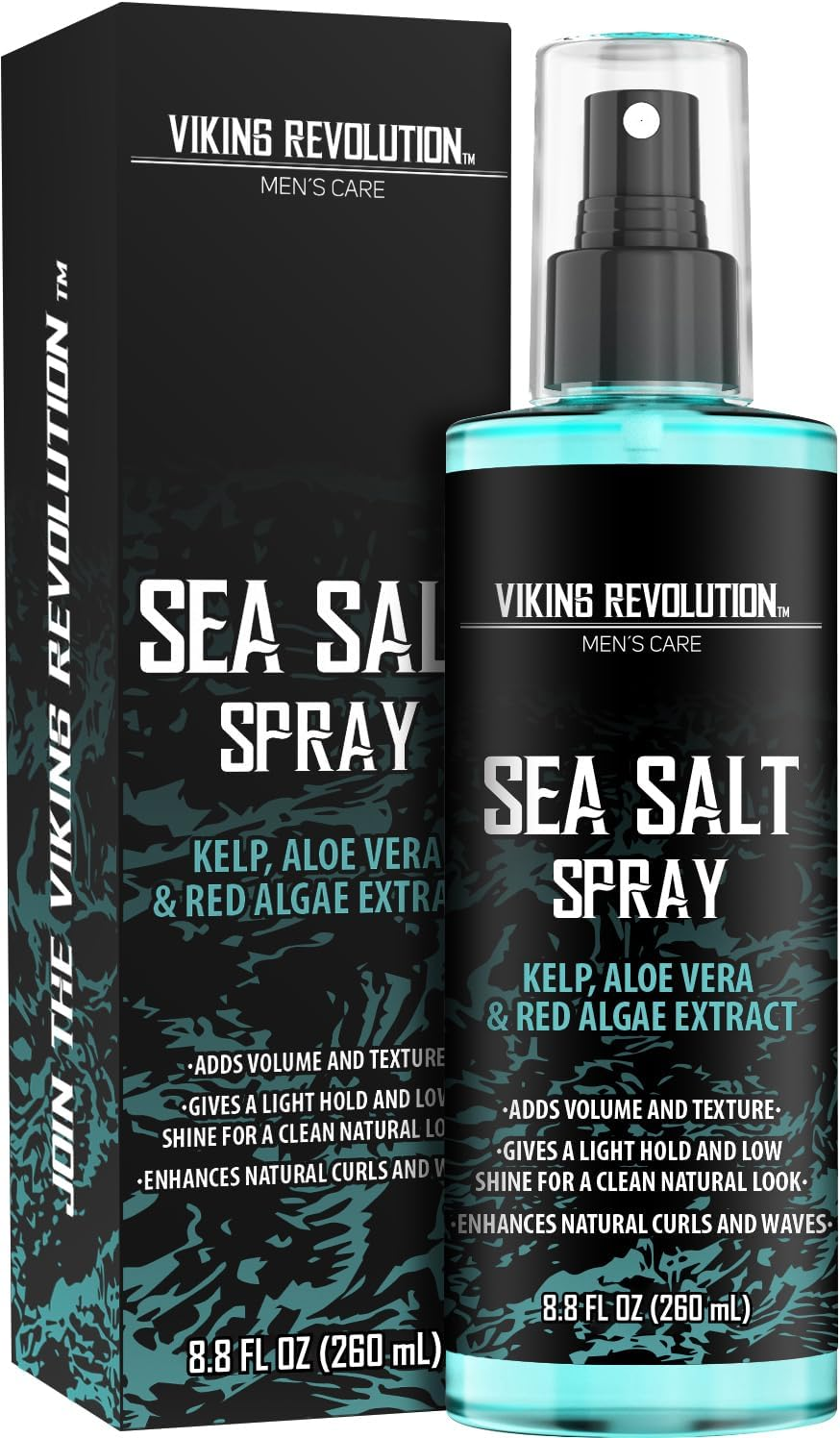 Viking Revolution - Sea Salt Spray Hair Men - 240Ml - Hair Texturizing Spray with Kelp, Aloe Vera & Red Algae Extract - Surf Spray to Add Volume & Texture - Beach Hair Spray - Gifts for Men image number 2