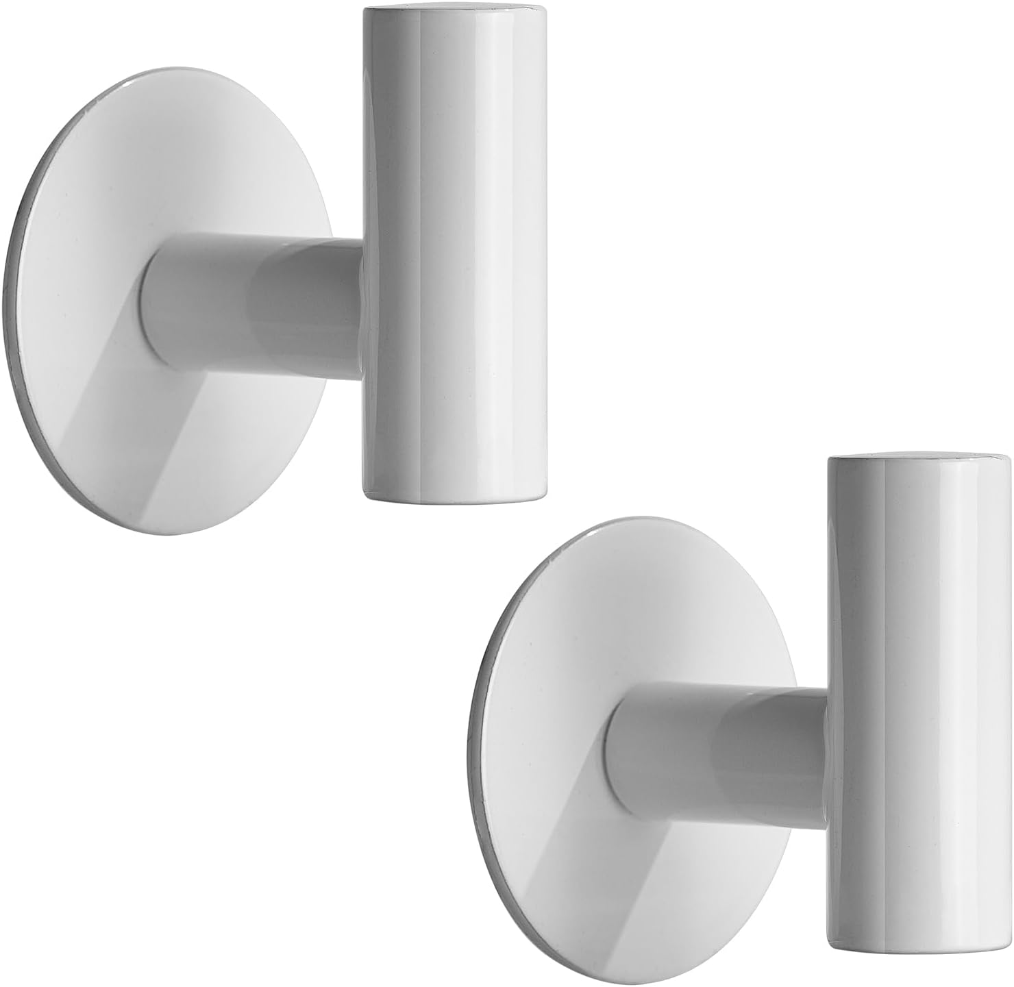 YUET Bath Towel Robe Hooks Self Adhesive No Drilling, Stick on Metal Coat Hooks, SUS 304 Stainless Steel Clothes Holder, Shower Wall Hook for Bathroom Hotel Kitchen Office Closet, 2 Pack (White) image number 4