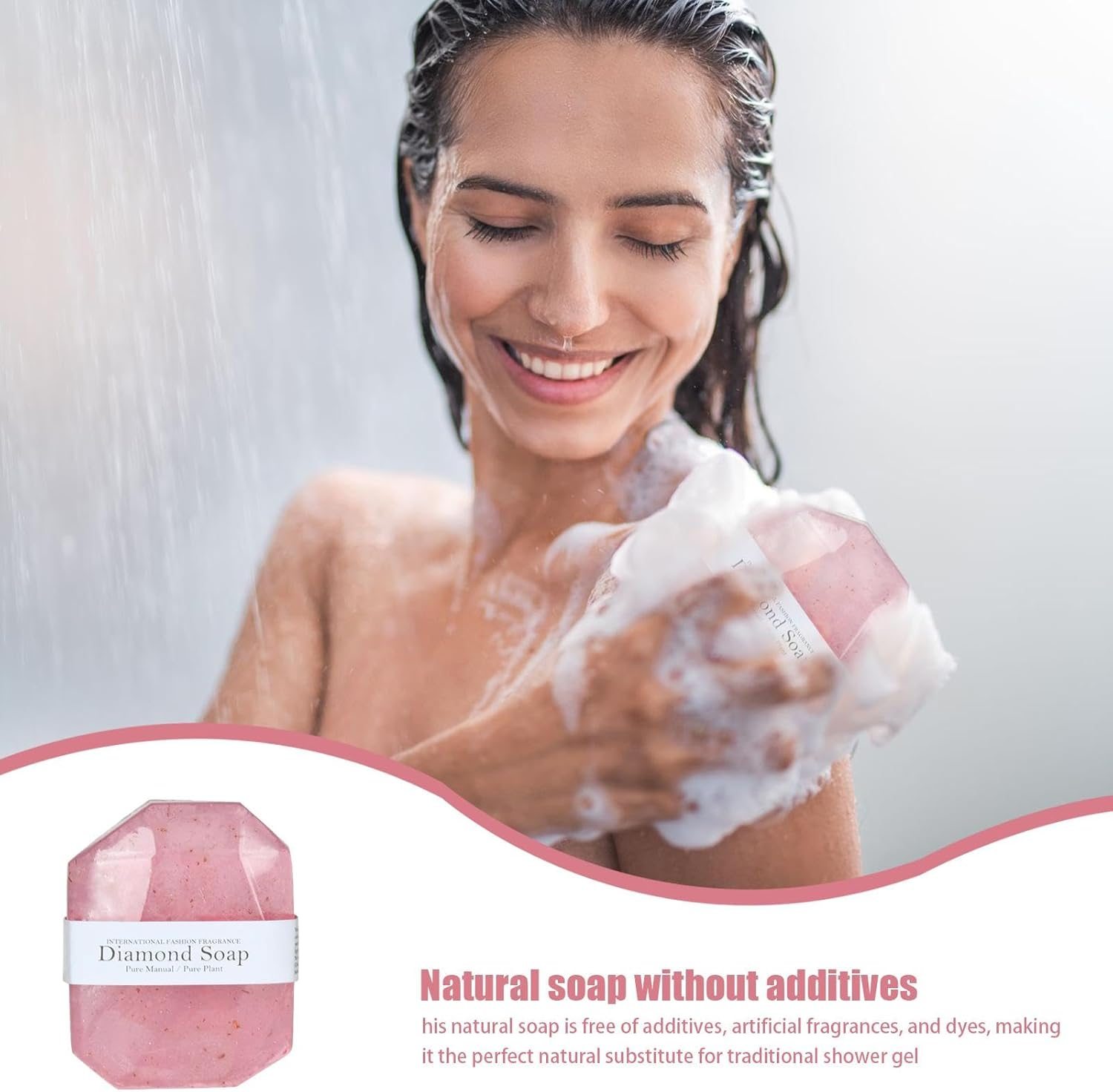 Soap Shower Gel, Solid Shower Hand Soap, Face Soap and Body Soap, Hand Soap in Gemstone Shape, Handmade Soap in Gemstone Shape, Natural Soap with Gold Foil, Cleansing Moisturiser