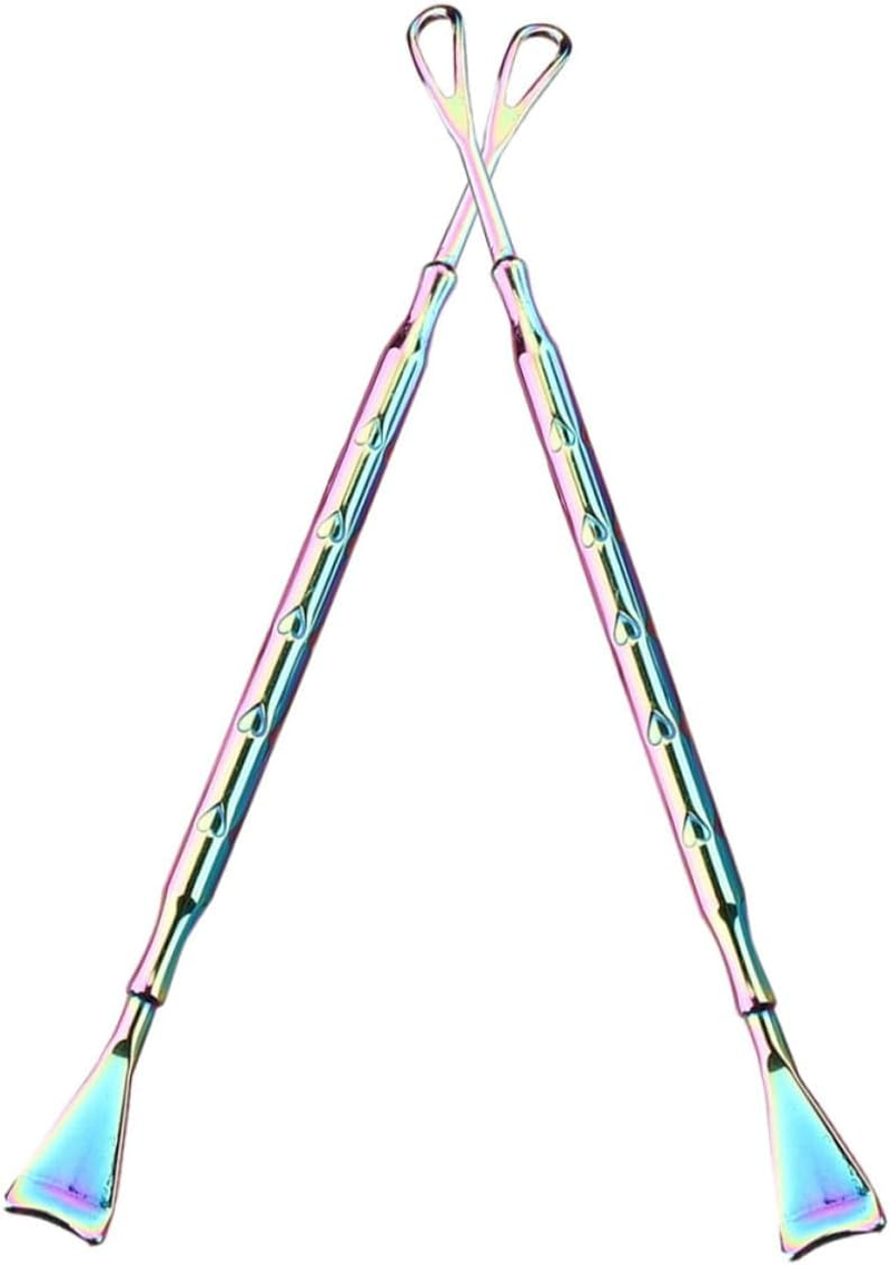 COMPUKAS 2 Pieces Stainless Steel Blackhead Scraper and Metal Pimple Extractor Tool for Facial Skin Care, Titanium-Coated Heart-Shaped Scraper for Nose Pore Cleansing and Blackhead Removal in Beauty Routine image number 3