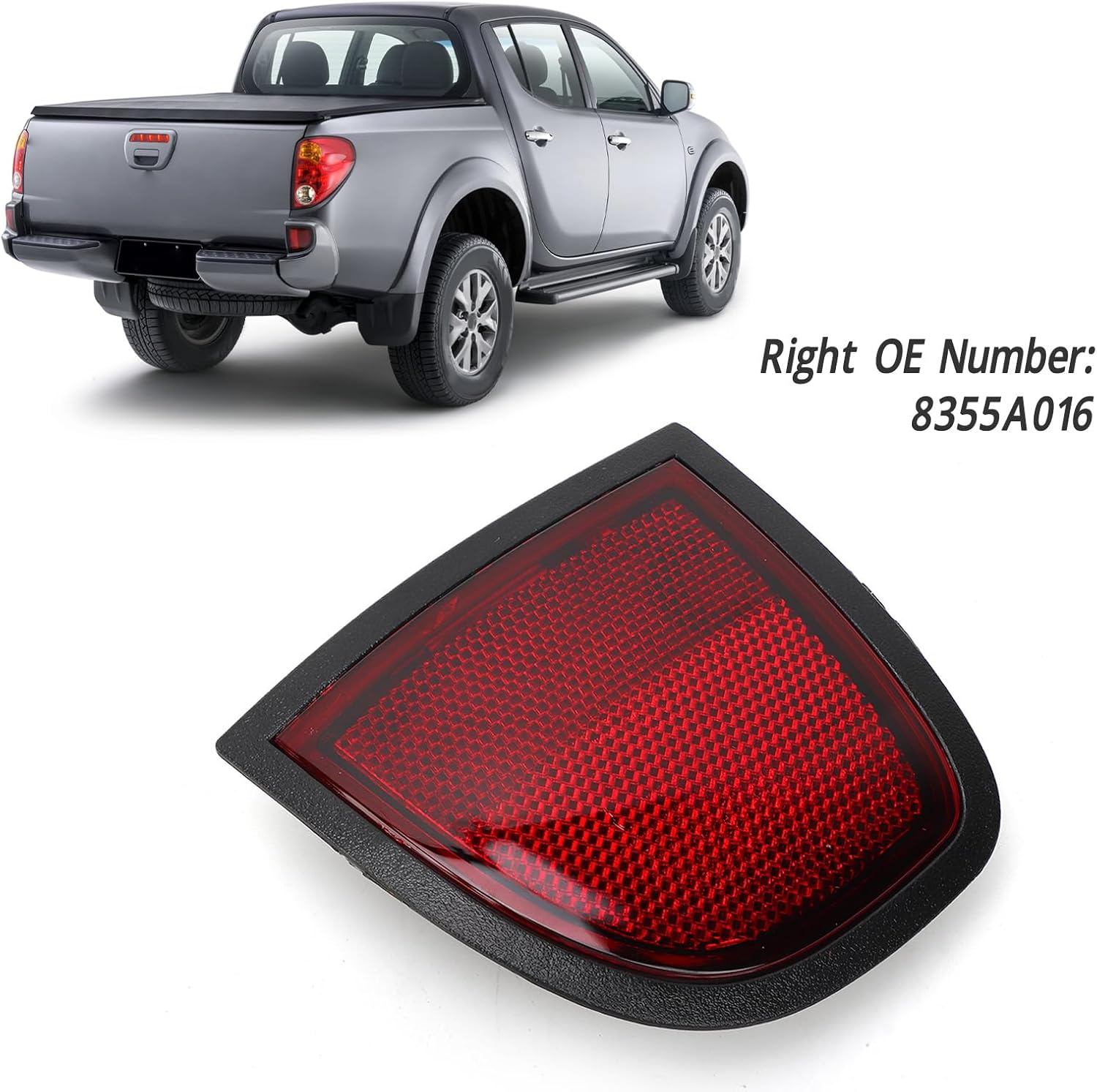Rear Bumper Reflector Red Bumper Tail Side Reflector Panel for L200 Triton (Right 8355A016) image number 5