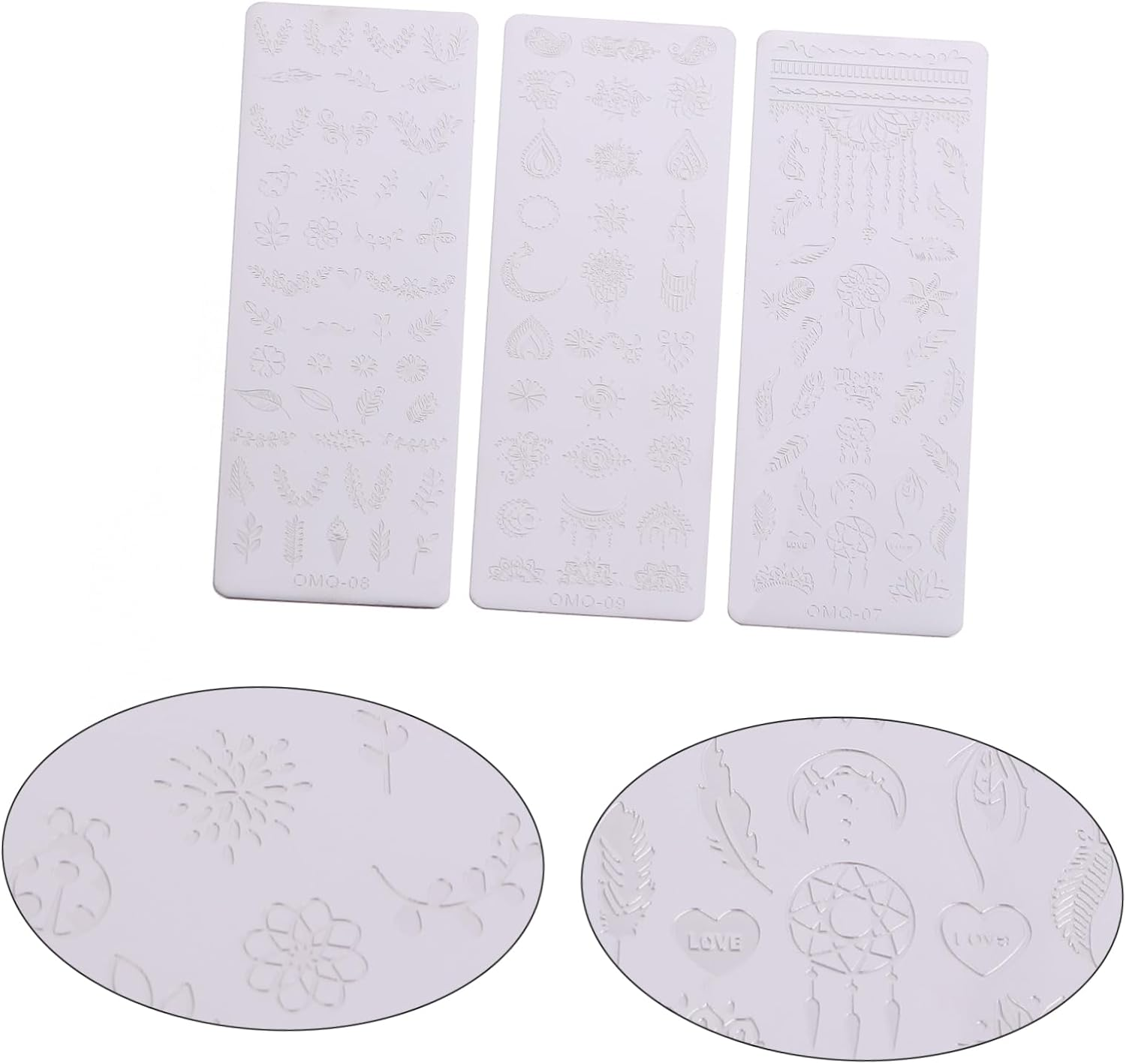 LOORGVEL 3Pcs Nail Art Stamping Plates Festival Nail Stencils Manicure Template Winter Holiday Decor image number 4