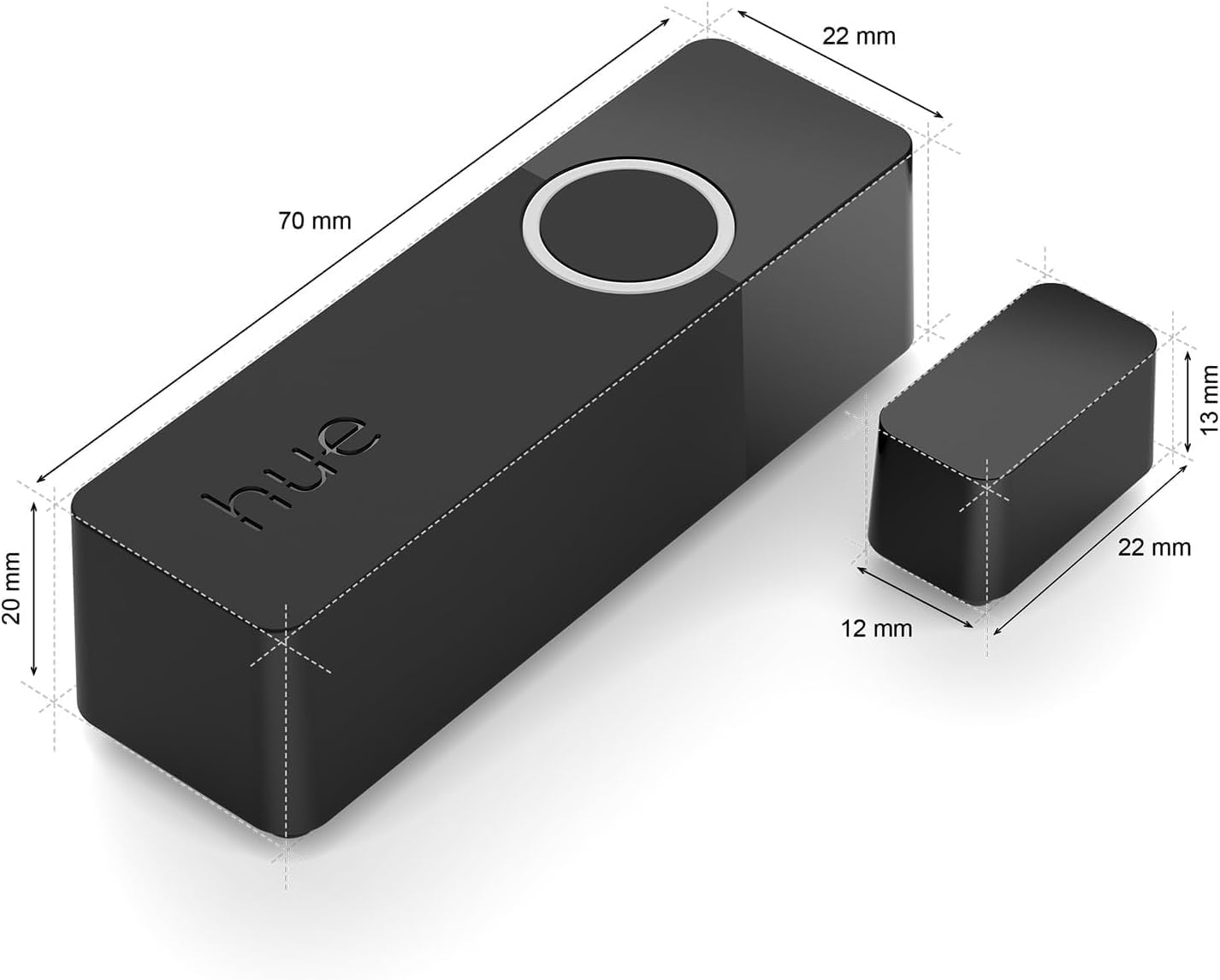 Philips Hue Secure Smart Contact Sensor, Black, for Doors and Windows, Works with Security Center in Hue App, Philips Hue Bridge Required, 1 Pack image number 2