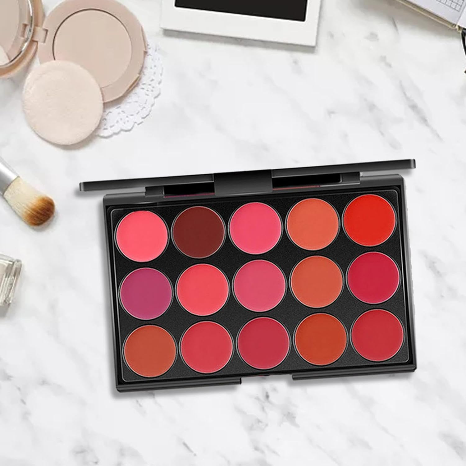 TENOL Lipstick Palette, Palette,Professional Cosmetic Non Sticky Lip Glosses Makeup Set, 15 Colors for Nude Lip, Gift Beginner, Style A image number 5