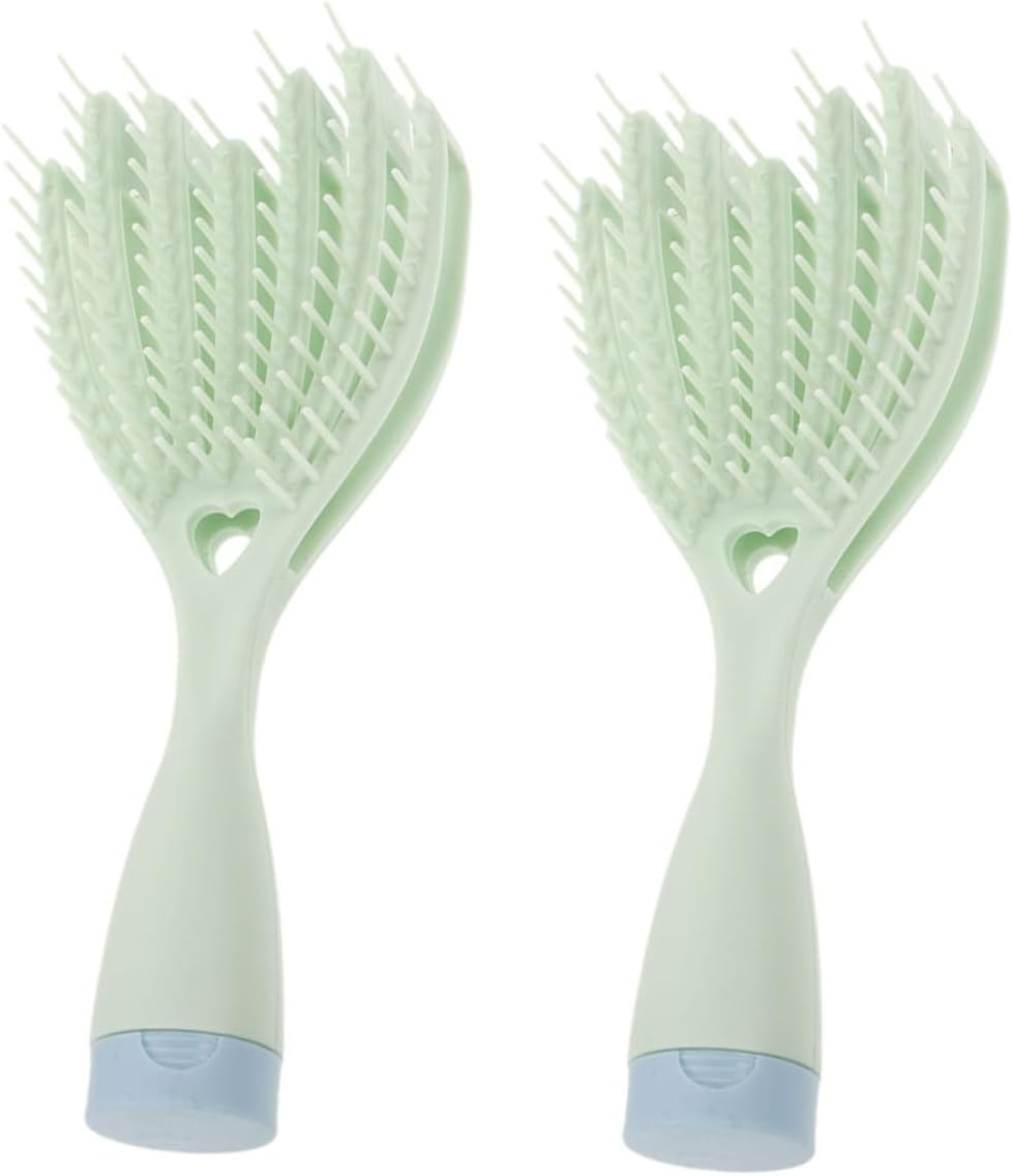 NULYLU 2Pcs Massage Comb for Women Wet Hair Brush Curly Hair Brush Detangler Hairbrush Builtin Mirror Storage