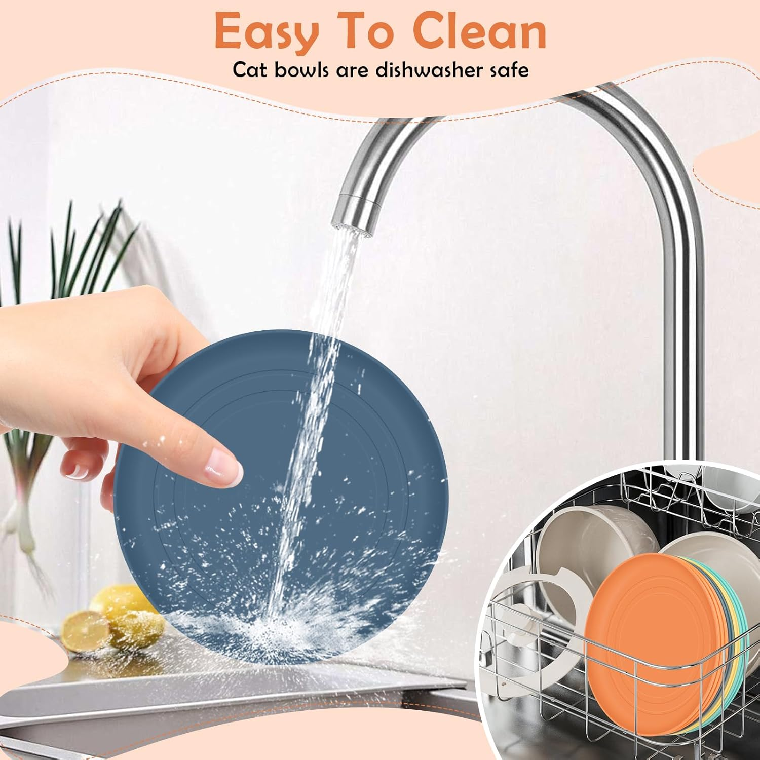 10 PCS Shallow Cat Food Dish, round Cat Plates for Wet Food in 4 Colours, Whisker Fatigue Free Cat Dishes for Kittens and Short Legged Cats, Colored Flat Cat Bowl in Plastic for Dry Food