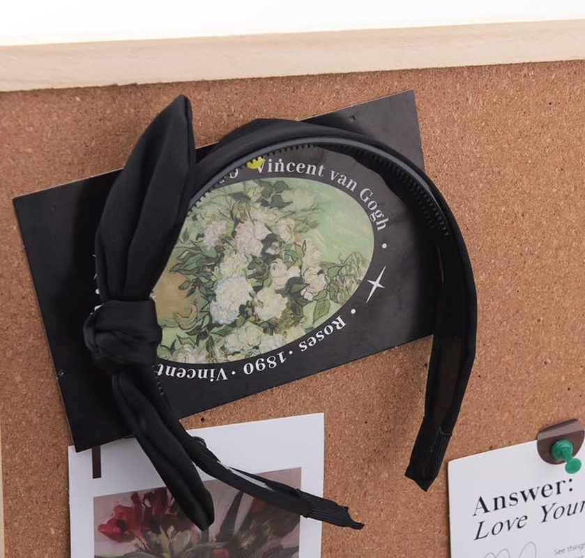 Black Bow Headbands for Fine Curly Hair Turban Headbands for Girls Women Non Slip Thin Headband Bow Hair Bands for Girls Women Ribbon Headband for Halloween Christmas Party Hair Accessories image number 6