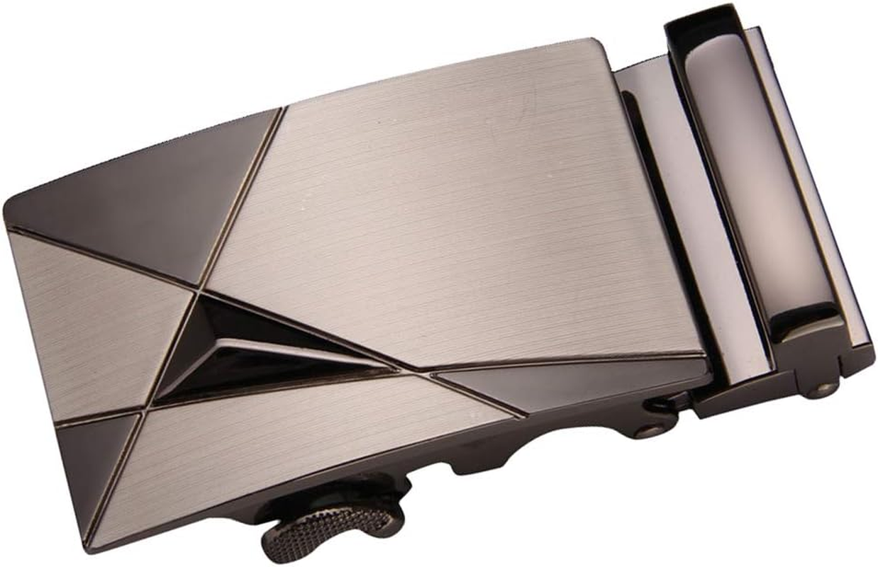 F Fityle Metal Automatic Slide Buckle Replacement Ratchet Belt Buckle Formal Business Belt Accessories for Men - 5 image number 3