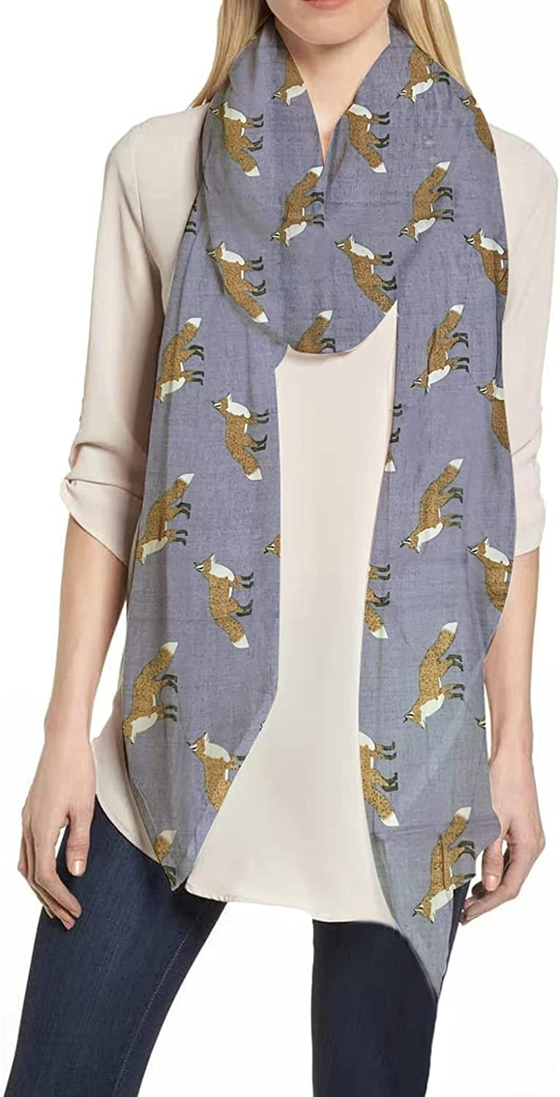 Lina & Lily Fox Animal Print Women'S Scarf Shawl Wrap Lightweight
