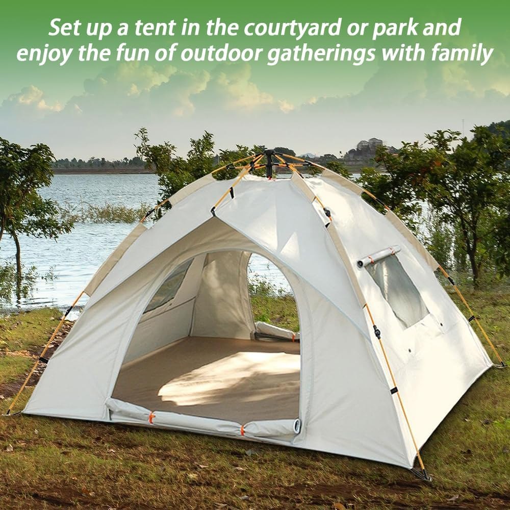 Camping Tent Automatic 2-3 Man Person Instant Tent Pop up Tent, Waterproof Windproof Outdoor Tent, Large Lightweight 4 Seasons Tent for Hiking Backpacking Travel image number 6