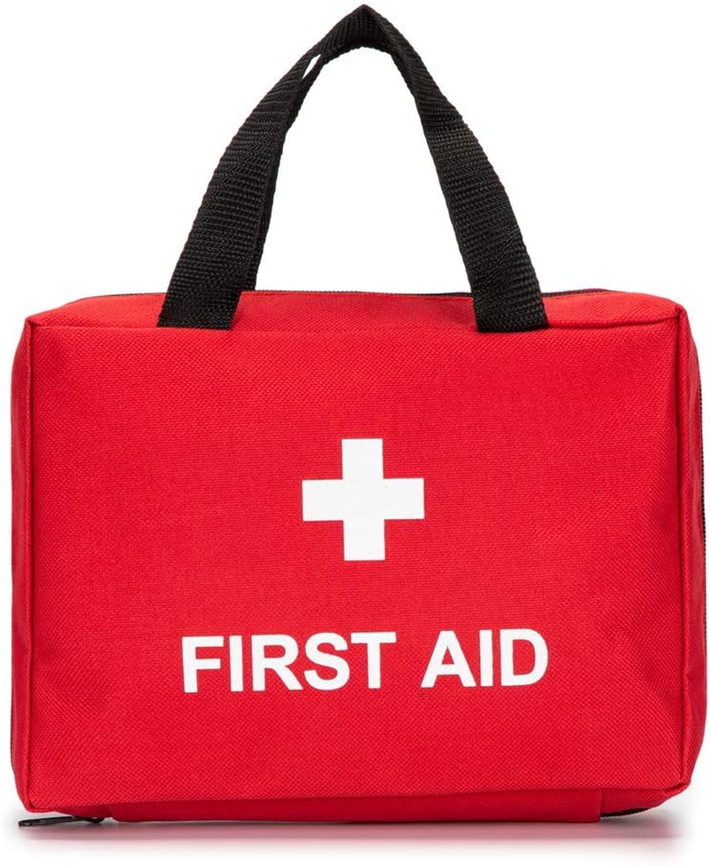 Red First Aid Bag Empty 1St Aid Bag Section Dividers Medical Travel Case First Responder Storage Compact Survival Medicine Bag for Car Home Office Kitchen Sport Outdoors Holiday (Green) - Red image number 2