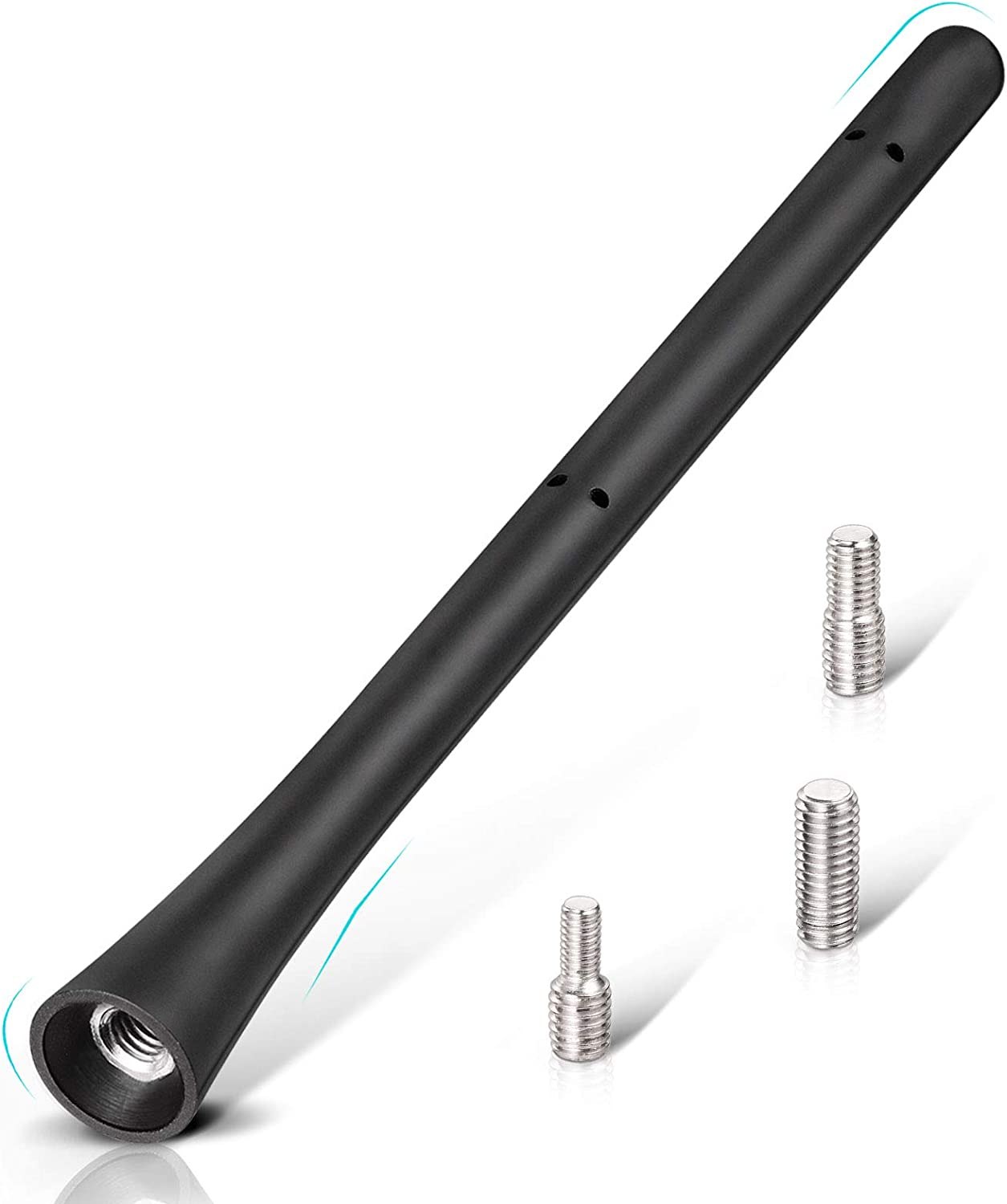 Eightwood Universal Car Radio Rubber Antenna Mast 18Cm FM AM Roof Mount Vehicle Antennae Replacement with M4 M5 M6 Screw Adapter image number 4