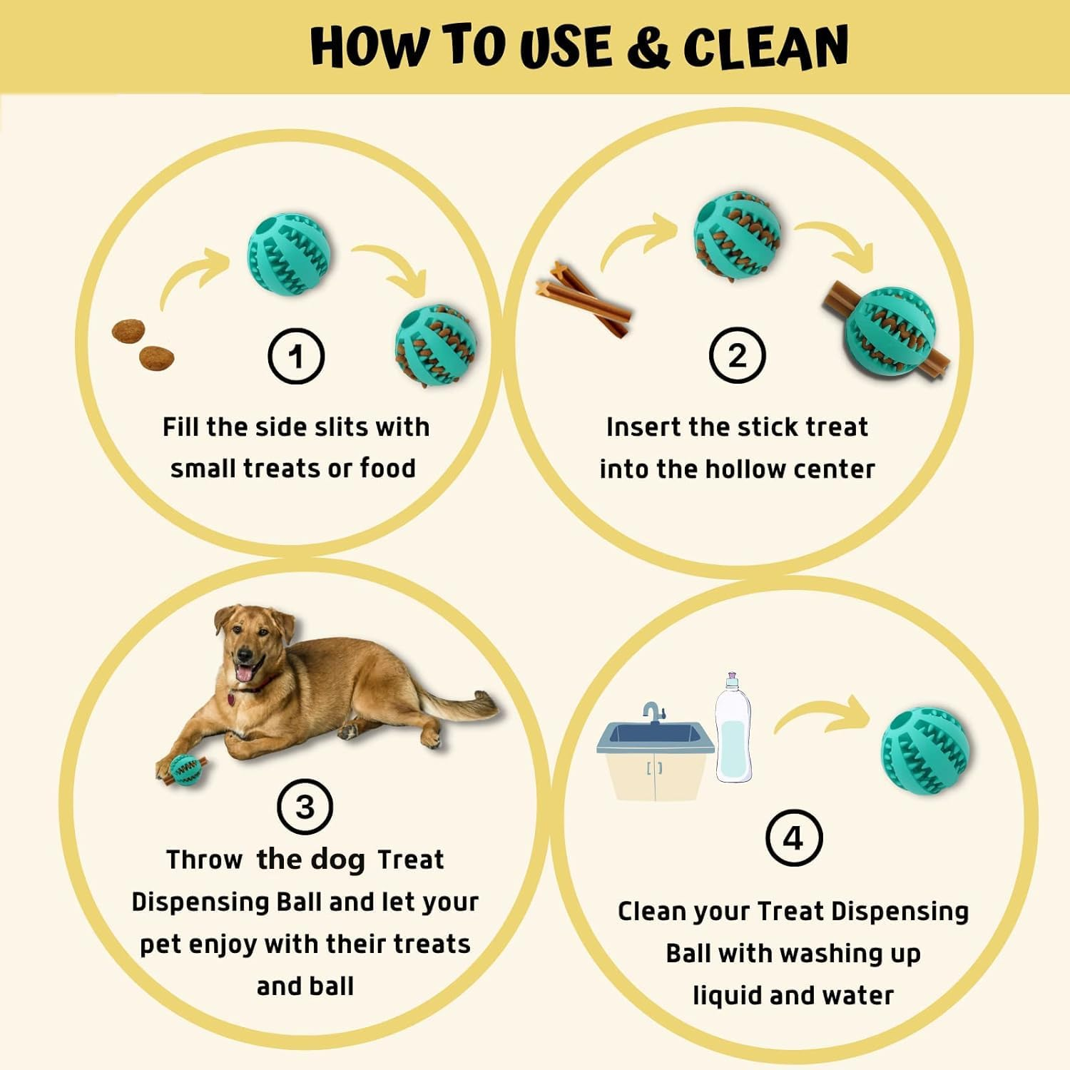 Mumoo Bear 2 Pack Large 7Cm Dog Treat Dispenser Ball Interactive Dog Toys Chew Toy Rubber Ball for Boredom Pet Tooth Cleaning Chewing Treat Ball Food Dispensing Toys (Light Blue + Green, 2.75 Inch) image number 5