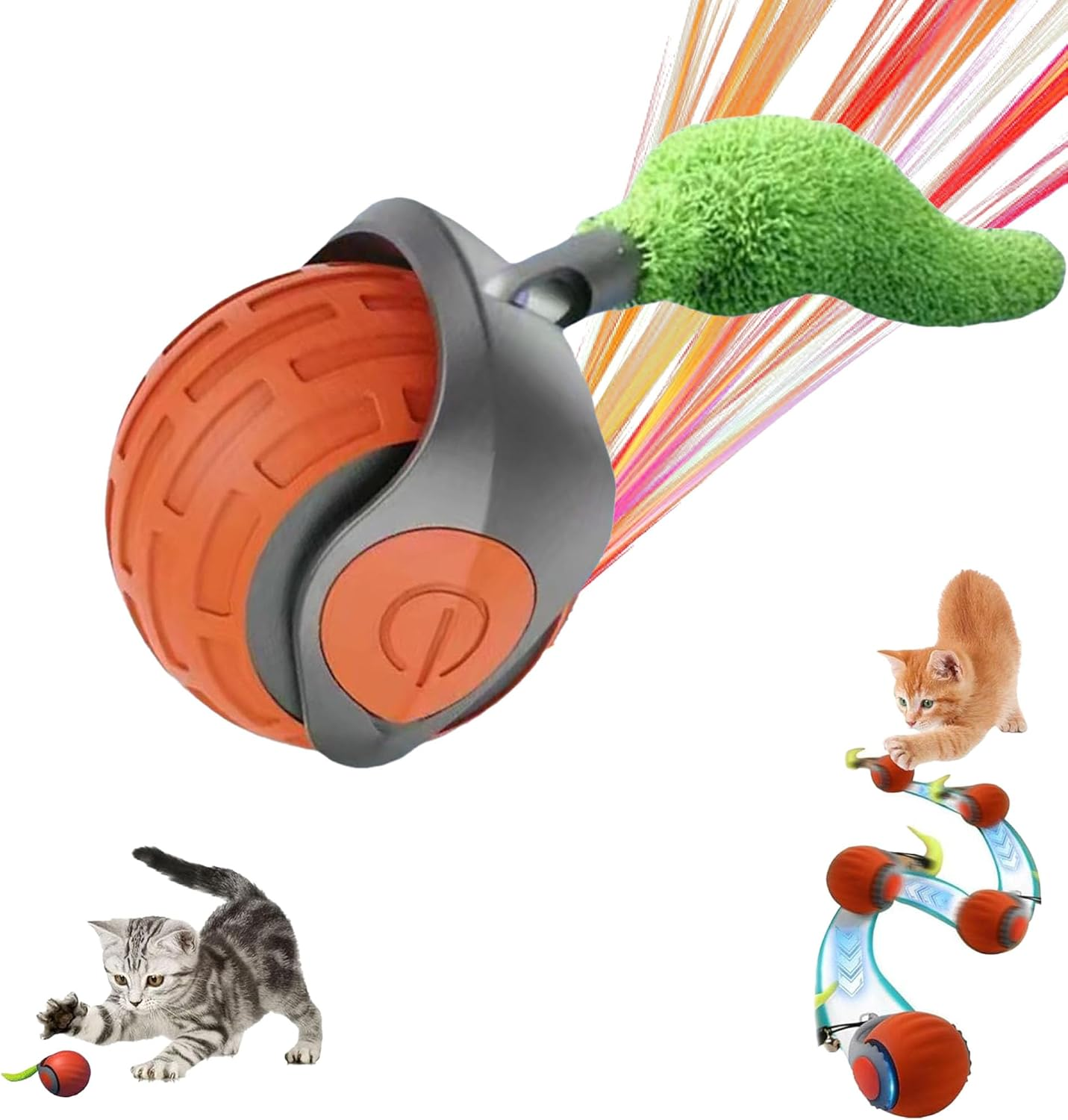 Speedy Tail 3.0 Rechargeable Intelligence Automatic Moving Pets Toy for Indoor Cat and Dog Interactive Rolling Ball (Green)