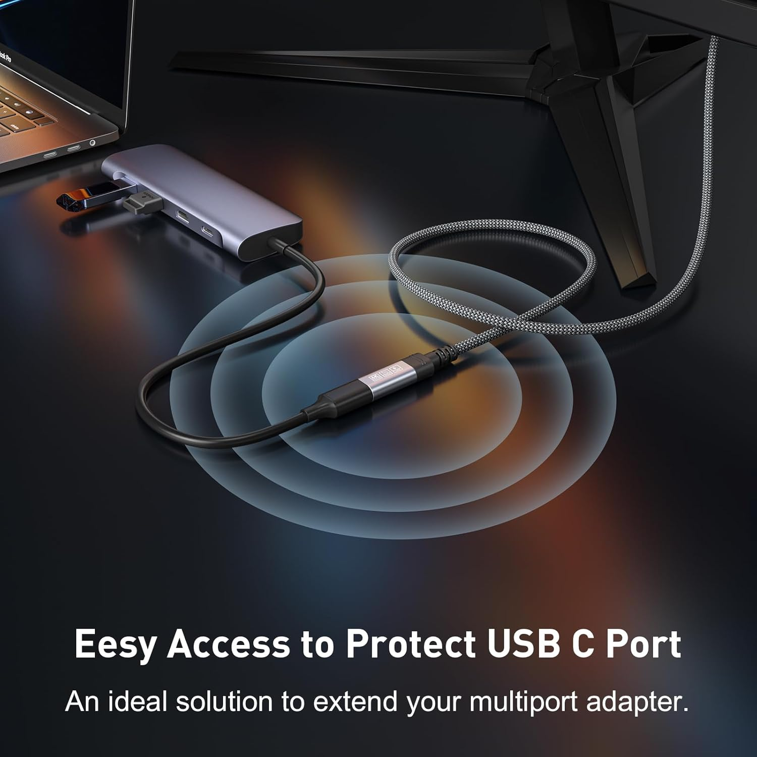 Wengshini USB C Extension Cable 1.5M,USB C Female to C Male Cable Extension,100W/10Gbps Data Transmission for Laptop, Mobile Phone, Monitor, Devices Etc. image number 1