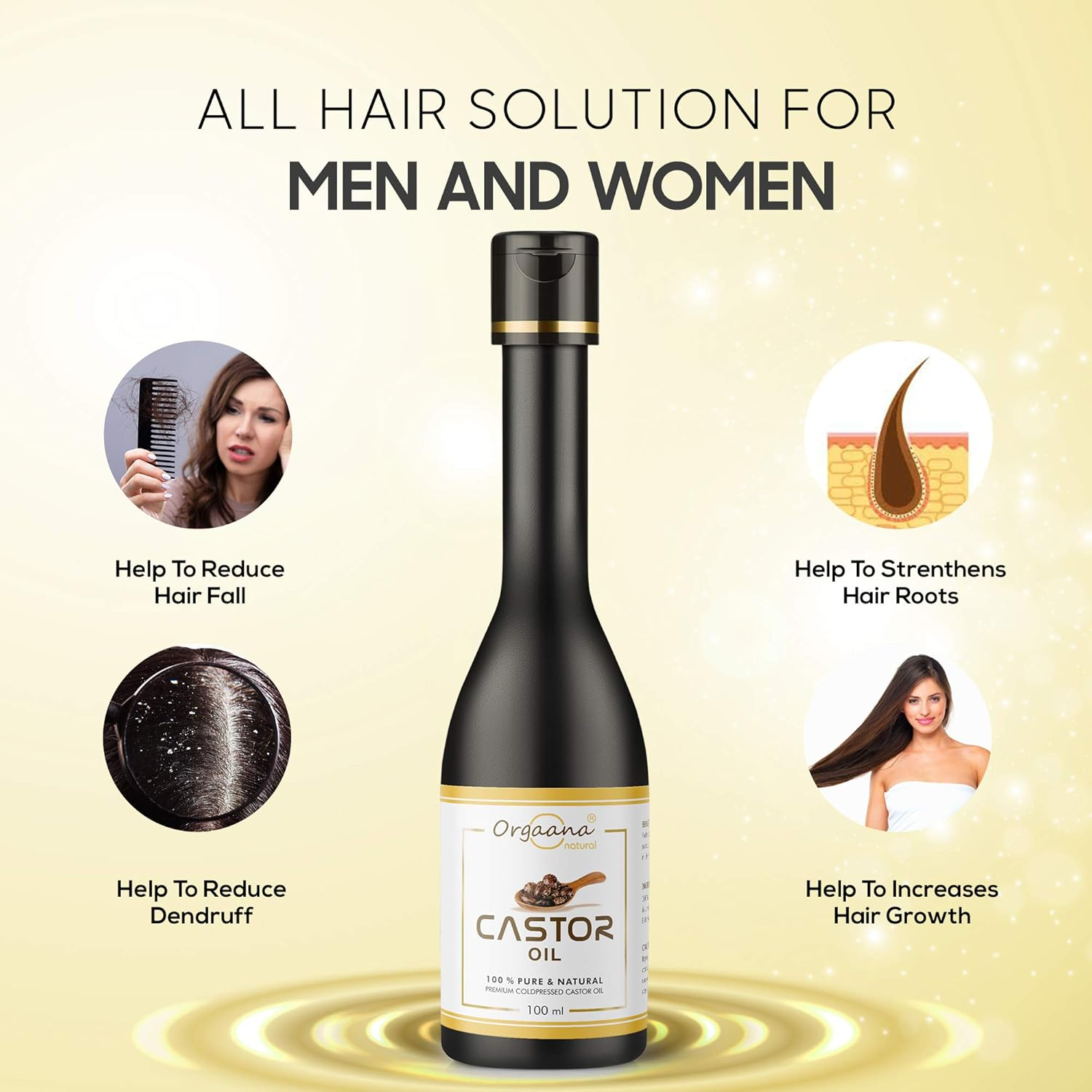 Premium Cold-Pressed 100% Pure Castor Oil for Hair Oil (100 Ml) image number 2
