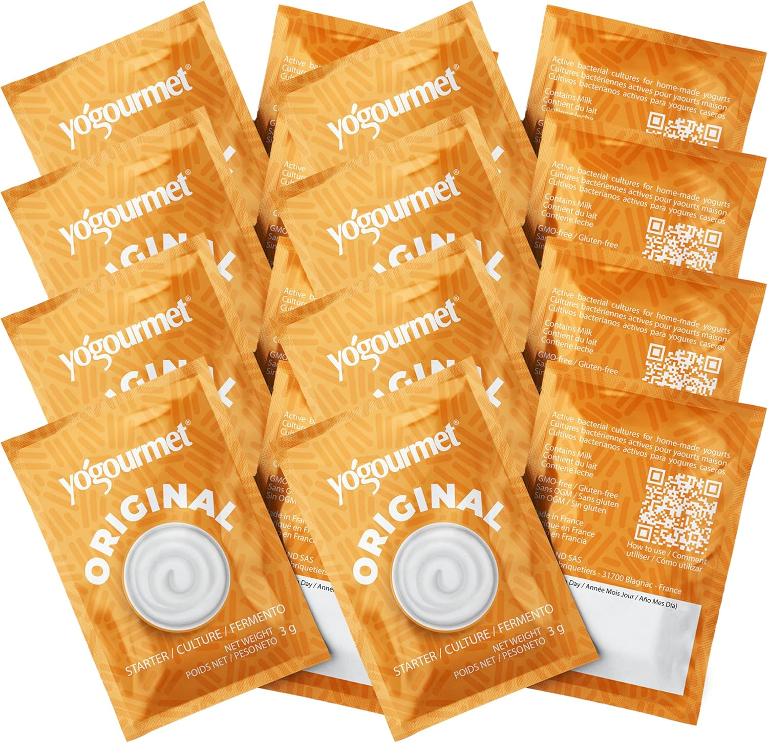 Yogourmet Yogurt Starter (16 Sachets = 16 Liters of Yogurt) - Make Yogurt at Home - Starter Culture - All Natural, Gluten Free, Kosher, Halal - 3 G Sachets image number 3