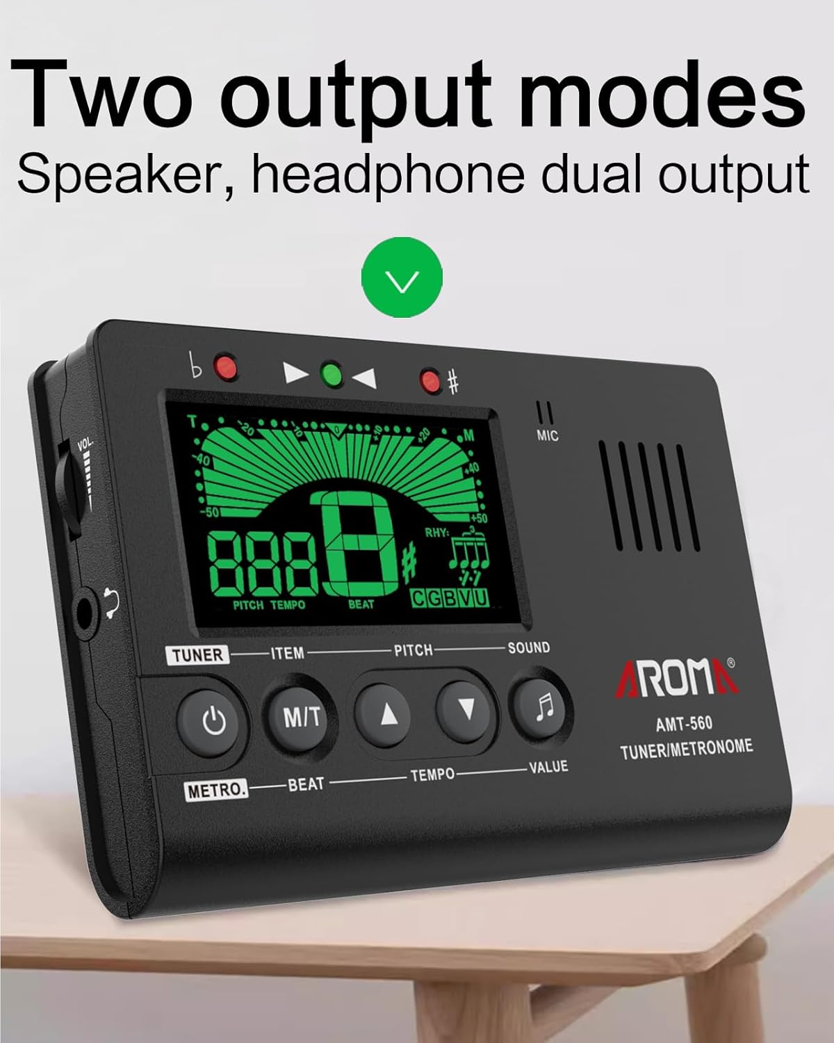 Ulumac Aroma 3 in 1 Metronome Tuner for All Instruments - Guitar, Bass, Violin, Ukulele, Trumpet, Clarinet, Flute, Chromatic - Accurate Digital Tuner, Metronome, Tone Generator, Easy Operation