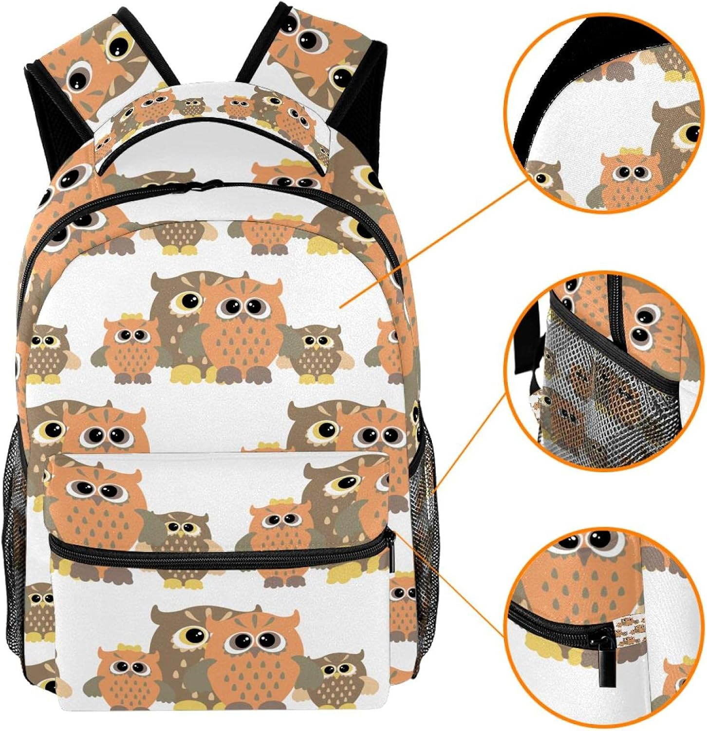 Nice Colorful Owl Bird Backpack Students Shoulder Bags Travel Bag College School Tote Backpacks image number 5