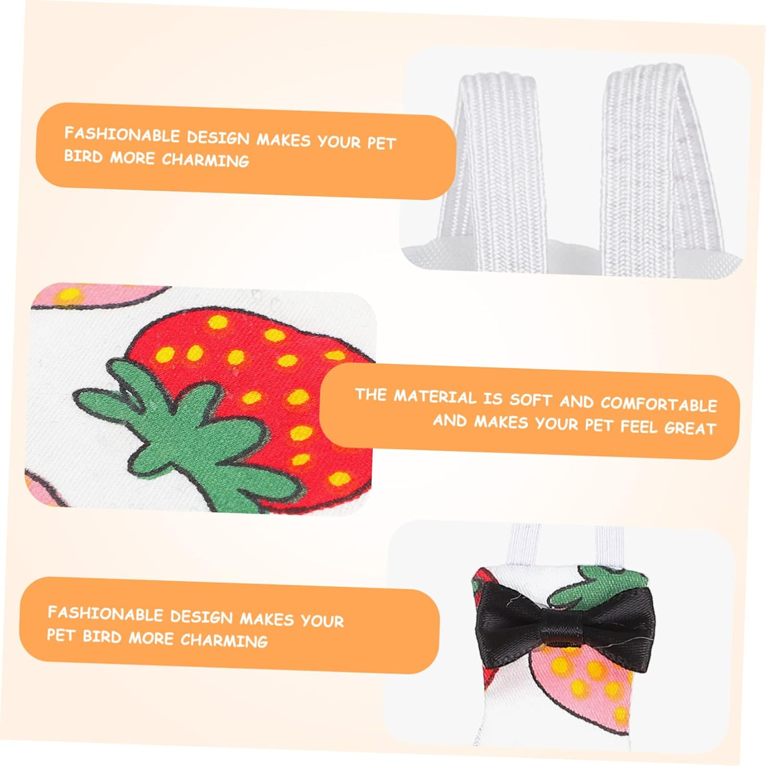 BESPORTBLE Pet Bird Clothes Parrot Costume Bird Flight Suits Fashion Diaper Parrot Supplies image number 4