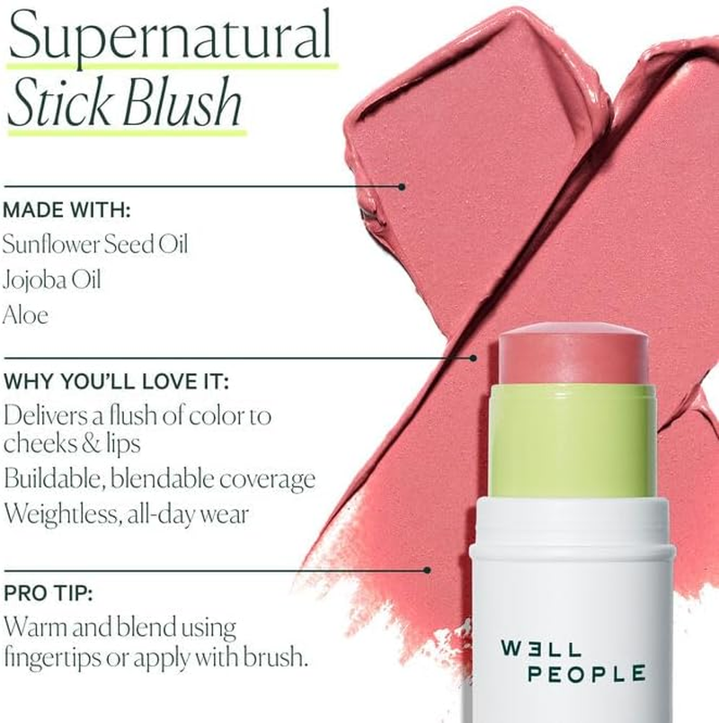 Well People Supernatural Stick Multi-Use Blush, Creamy, Hydrating Blush Stick for a Pop of Color, Use for Cheeks & Lips, Vegan & Cruelty-Free, Berry image number 5
