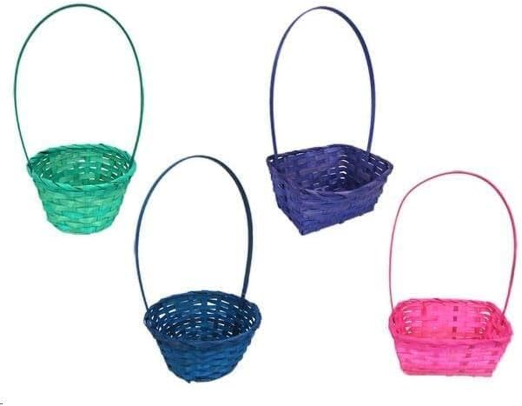 [4PCS] LYLAC Easter Basket with Handle, 16.5 Cm X 31.75 Cm, 4 Assorted Designs