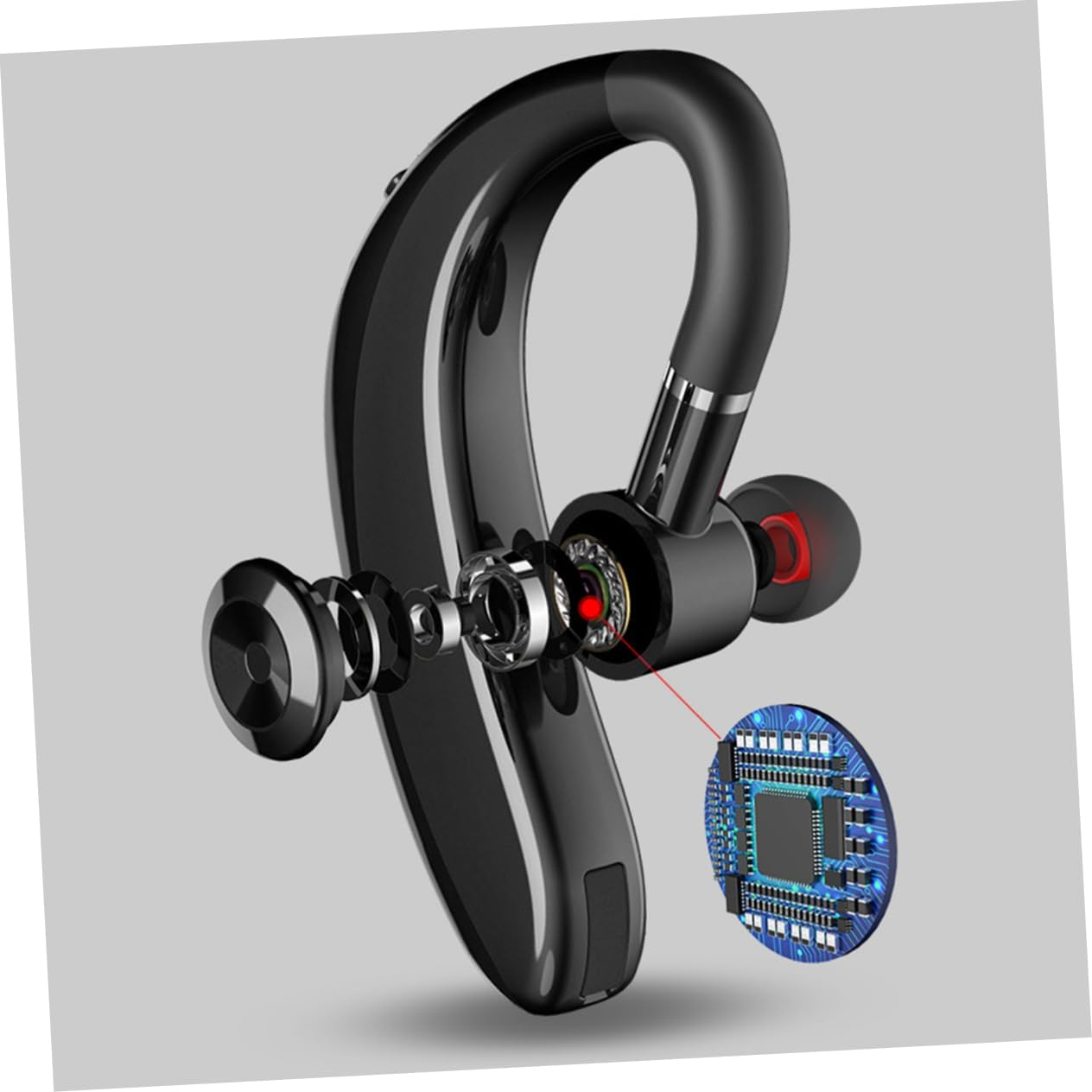 OSALADI Wireless Earphone Headset S109 One-Side Earpiece Long Battery Life Business Driving Earphone Workout Wireless Earbud Black for Active Use image number 2