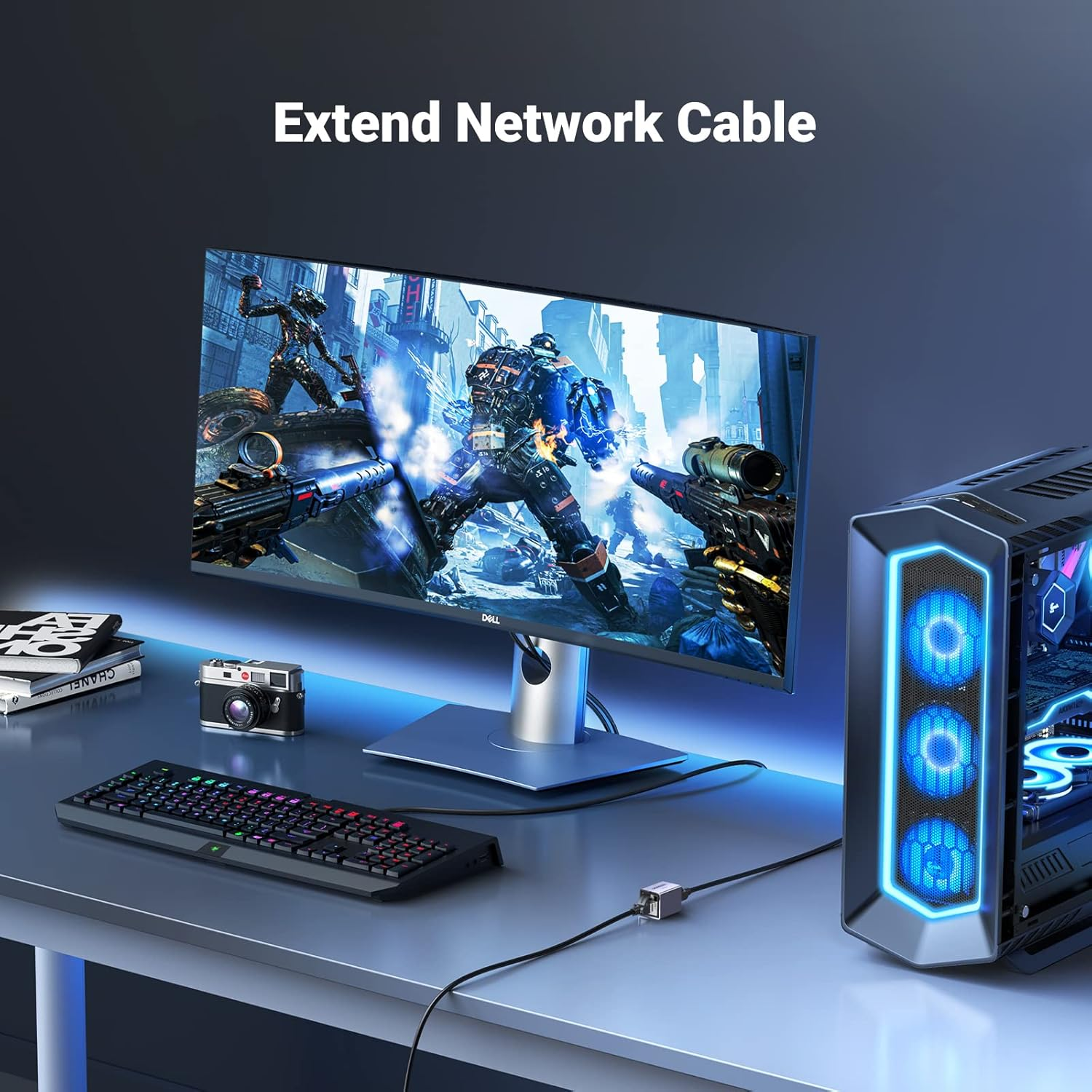 UGREEN Ethernet Extender 10Gbps High Speed RJ45 Coupler Aluminum LAN Connector Shielded POE Internet Network Cable Joiner Female to Female Space Grey (1 Pack) image number 2