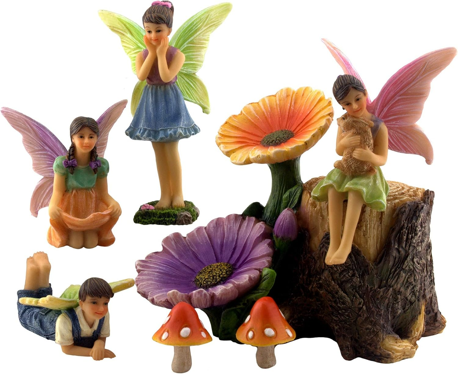 PRETMANNS Fairy Garden Fairies Kit with Miniature Figurines & Accessories Colorful Supplies - 7 Pieces image number 2