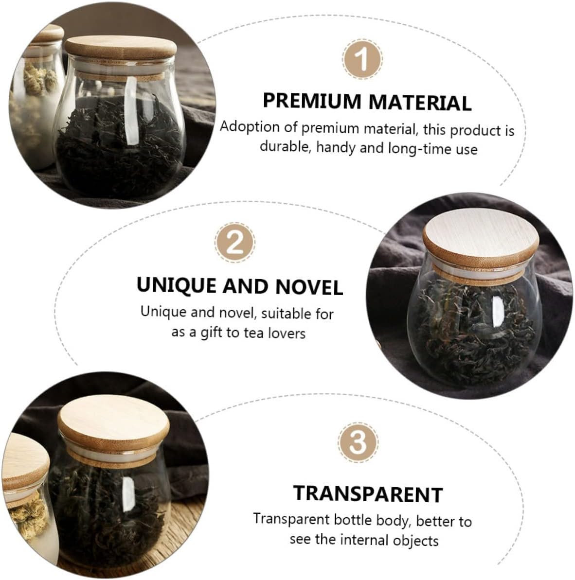 LABRIMP Tea Canister Storage Jar for Tea Leaves Multi-Purpose Jar for Home Party Shopping Mall