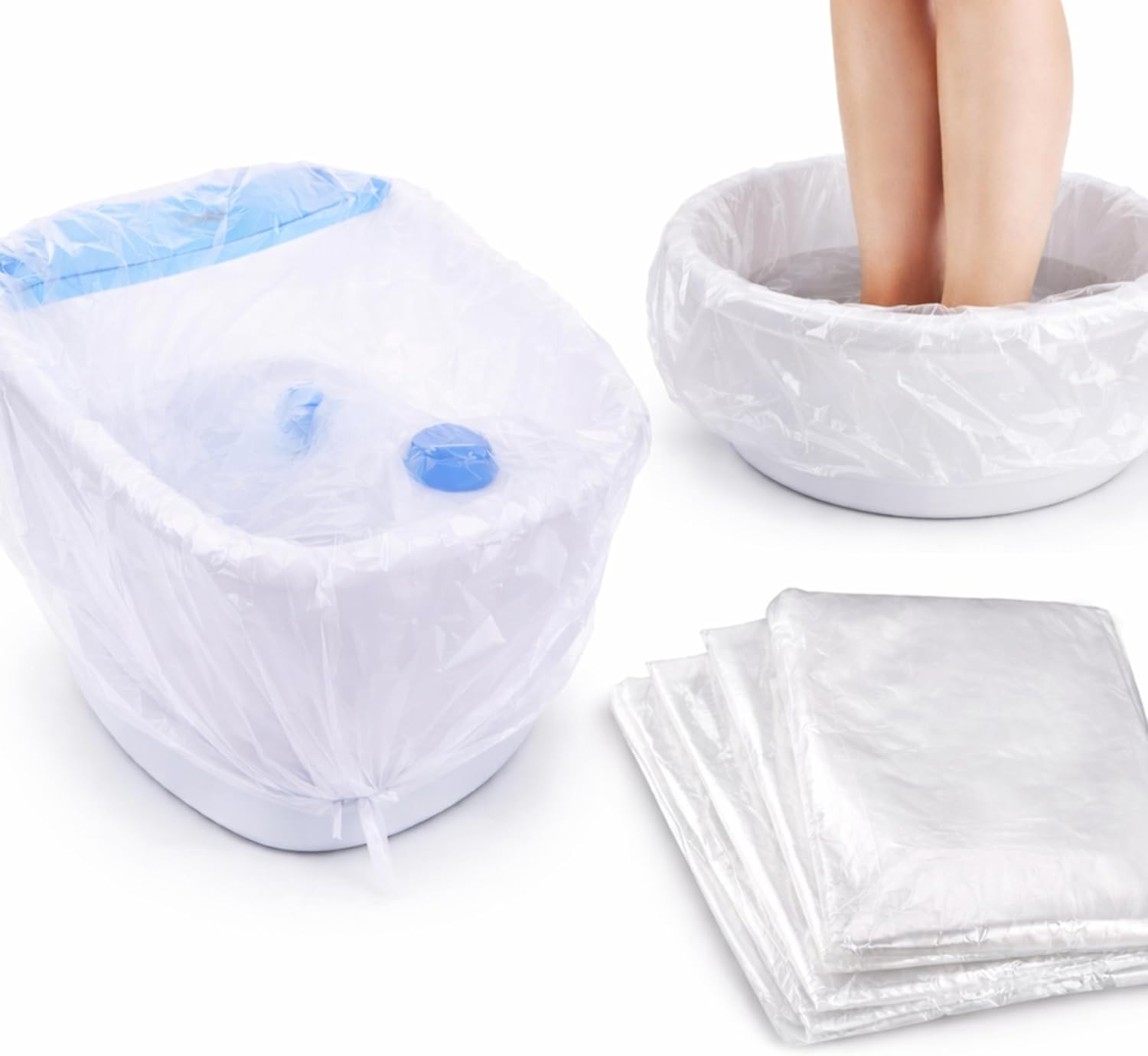 LALILL Disposable Bags for Foot Bathtub, Pack of 50, Hygienic Foot Care for Pedicures, Foot Bath Protectors, Bags Suitable for Spa, Podology image number 1