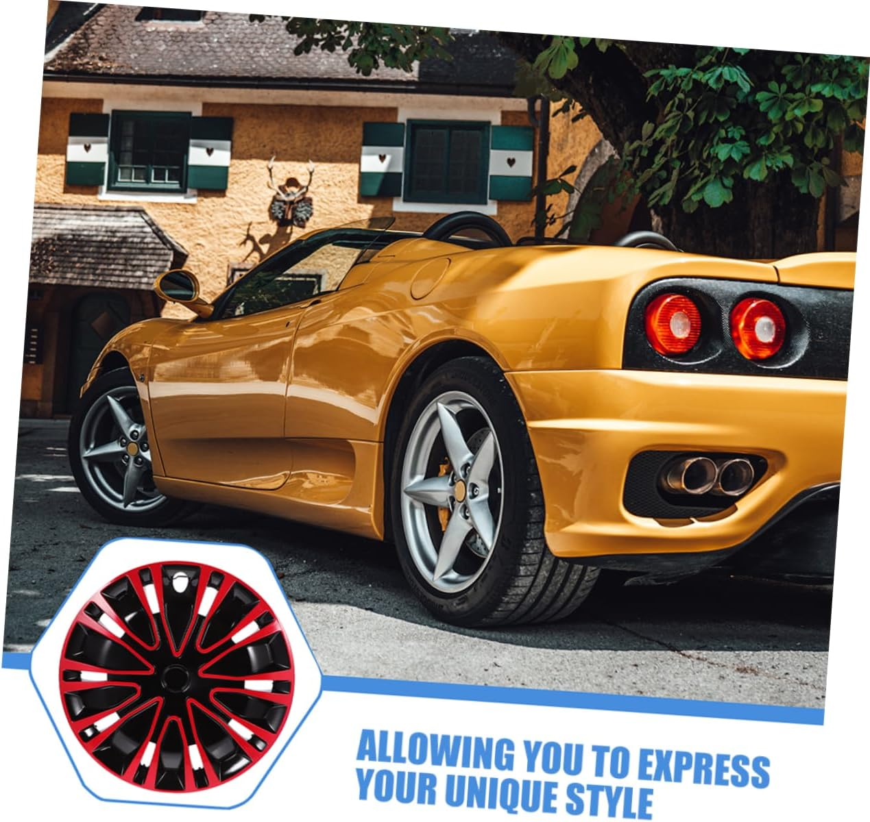 BUGUUYO 2Pcs Wheel Decorative Covers for Car Hubcups Wheel Rim Cover Replacement Automotive Hub Cooler Kit Easy Snap Design image number 5