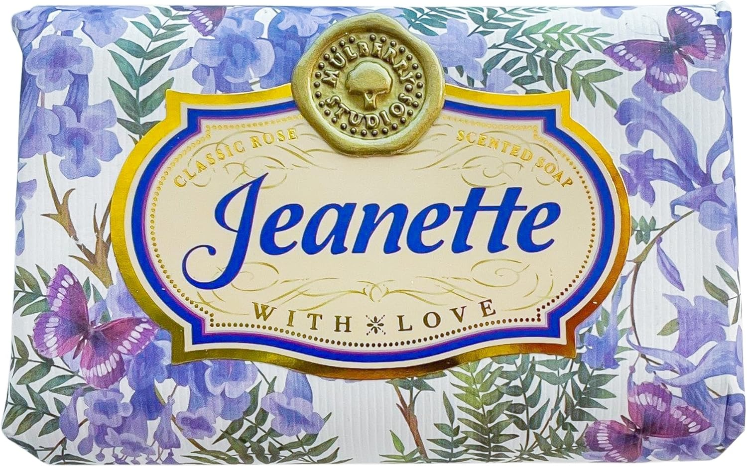 Jeanette - Gift Soap Bar Rose Scented Personalised Flower Design Present 113G